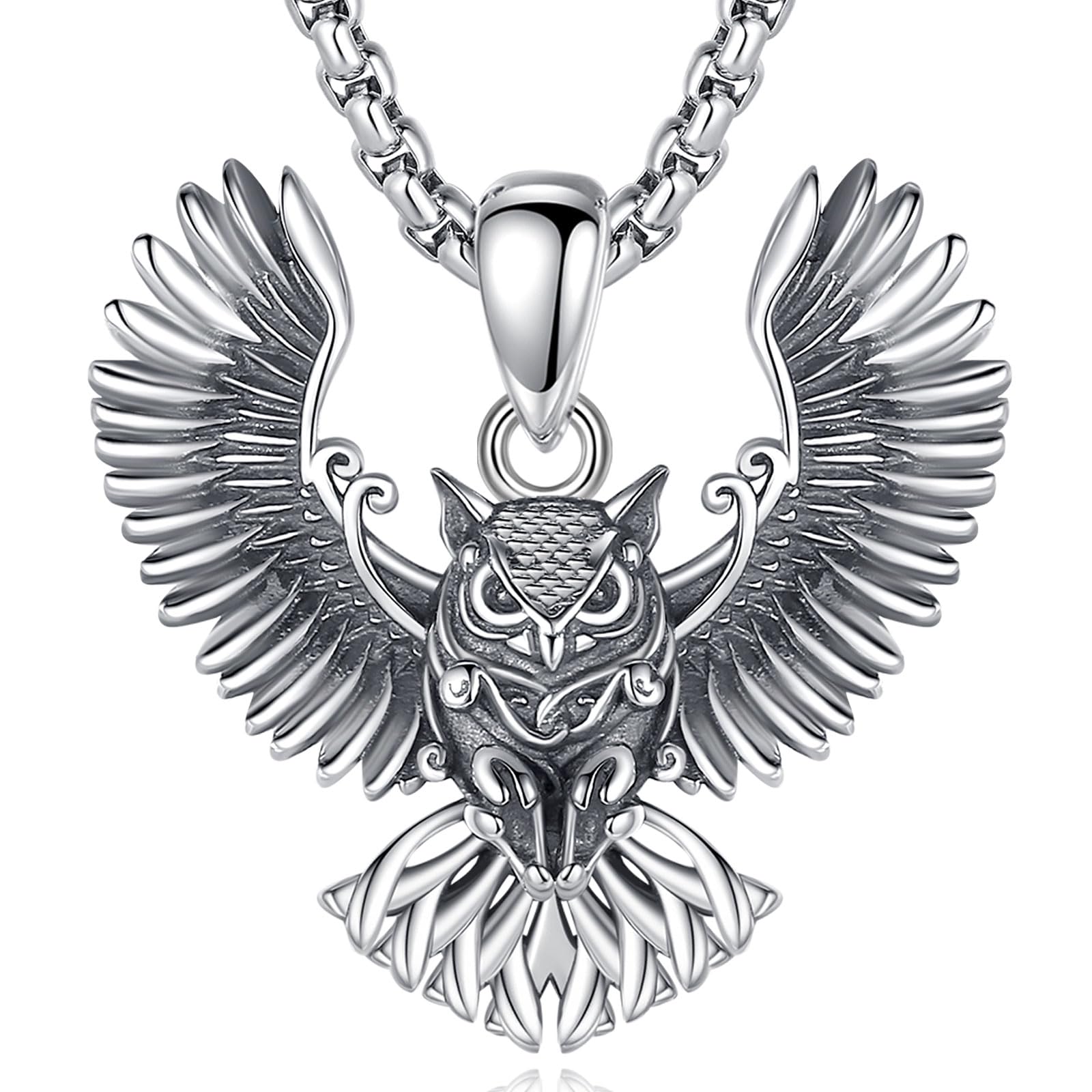 INFUSEU Collar Vikingo para Los Hombres, 925 Plata Esterlina Árbol De La Vida Yggdrasil Colgante Vikingo Celta Lobo Fenrir Lobo Valknut Jormungandr Odin Cuervo Allah Regalo para Los Hombres