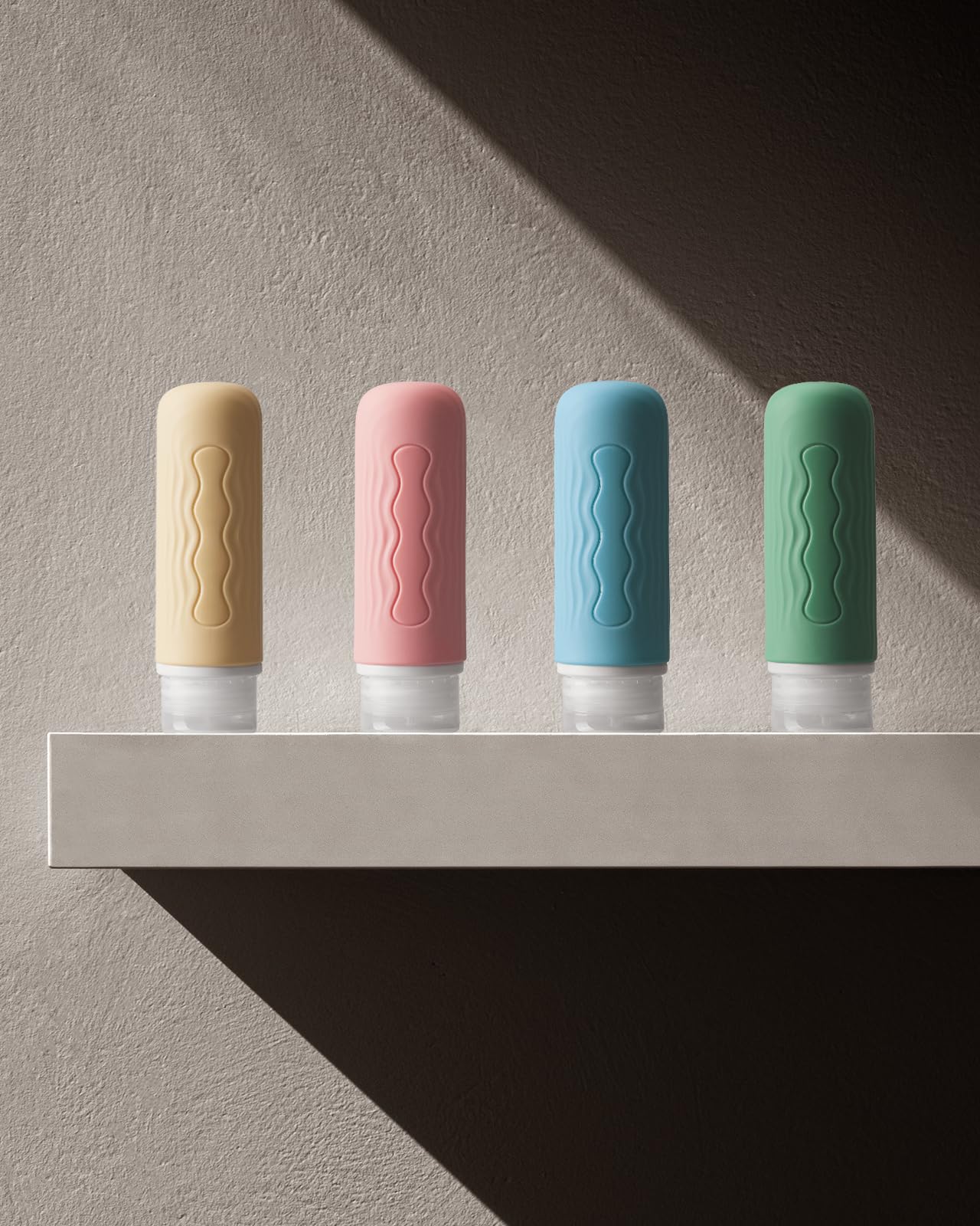Set Bottiglie Da Viaggio In Silicone TSA Approvate - Contenitori Riutilizzabili A Tenuta Stagna Con Ventose E Etichette - Per Shampoo, Lozioni E Creme - 3