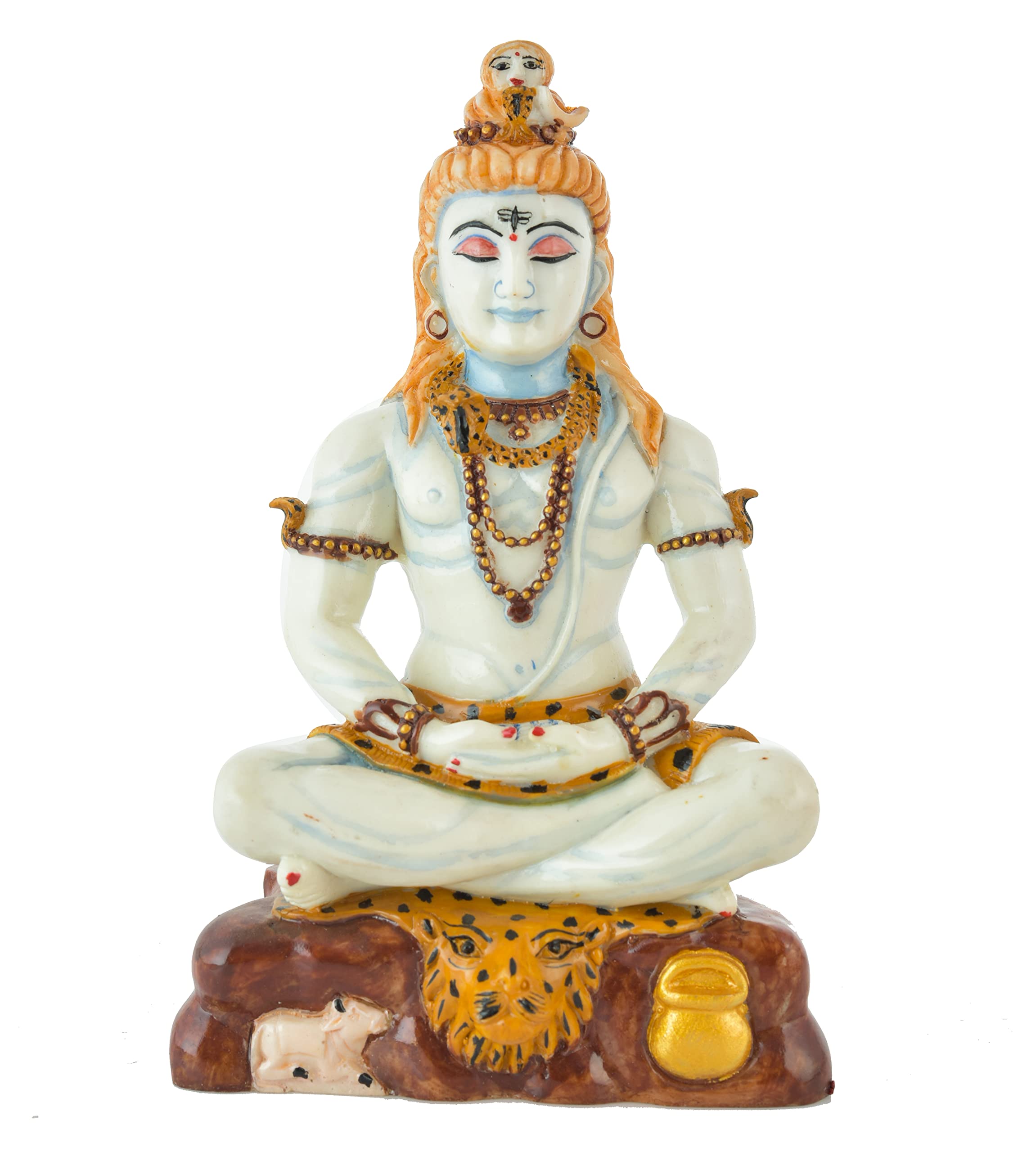 Archna Handicraft Polyresin Lord Shiva Sitting on Dhyan Mudra Murti Figurines Idol Mahadev Sculpture (8x5 Inch, White), Lord Shiva - Image 4 thumbnail