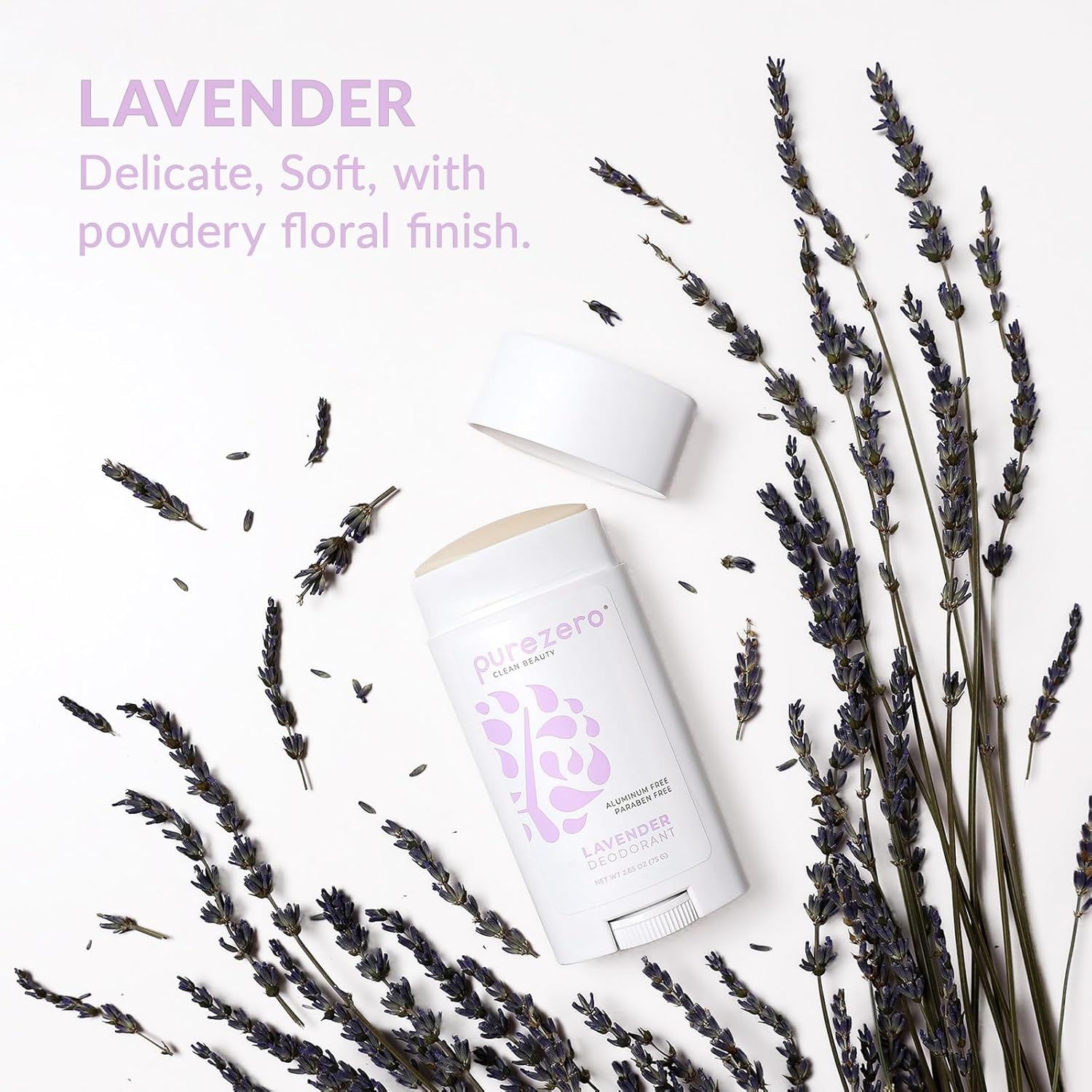 Purezero Deodorant | LAVENDER | Aluminum & Paraben Free with Baking Soda and 24-Hour Odor Protection | For Women & Men | Infused with Shea Butter & Coconut Oil (1 Pack) - Image 5