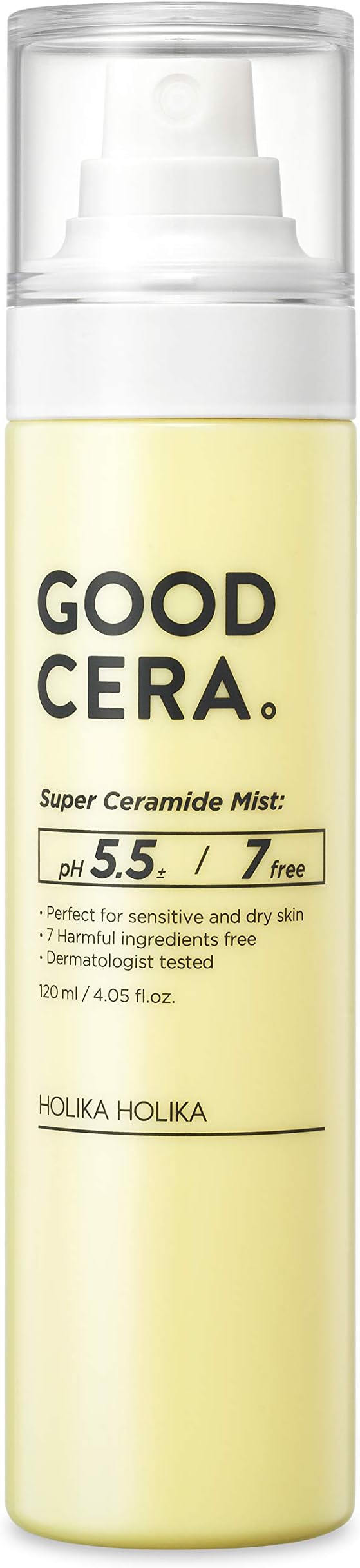 HOLIKA HOLIKA Good Cera Super Ceramide Mist – pH 5.5 Triple Ceramide Barrier Facial Spray | Ultra-Fine Mist with Fermented NP AP EOP & Botanical Oils, 7-Free Korean Skincare 4.05 fl oz (120ml)
