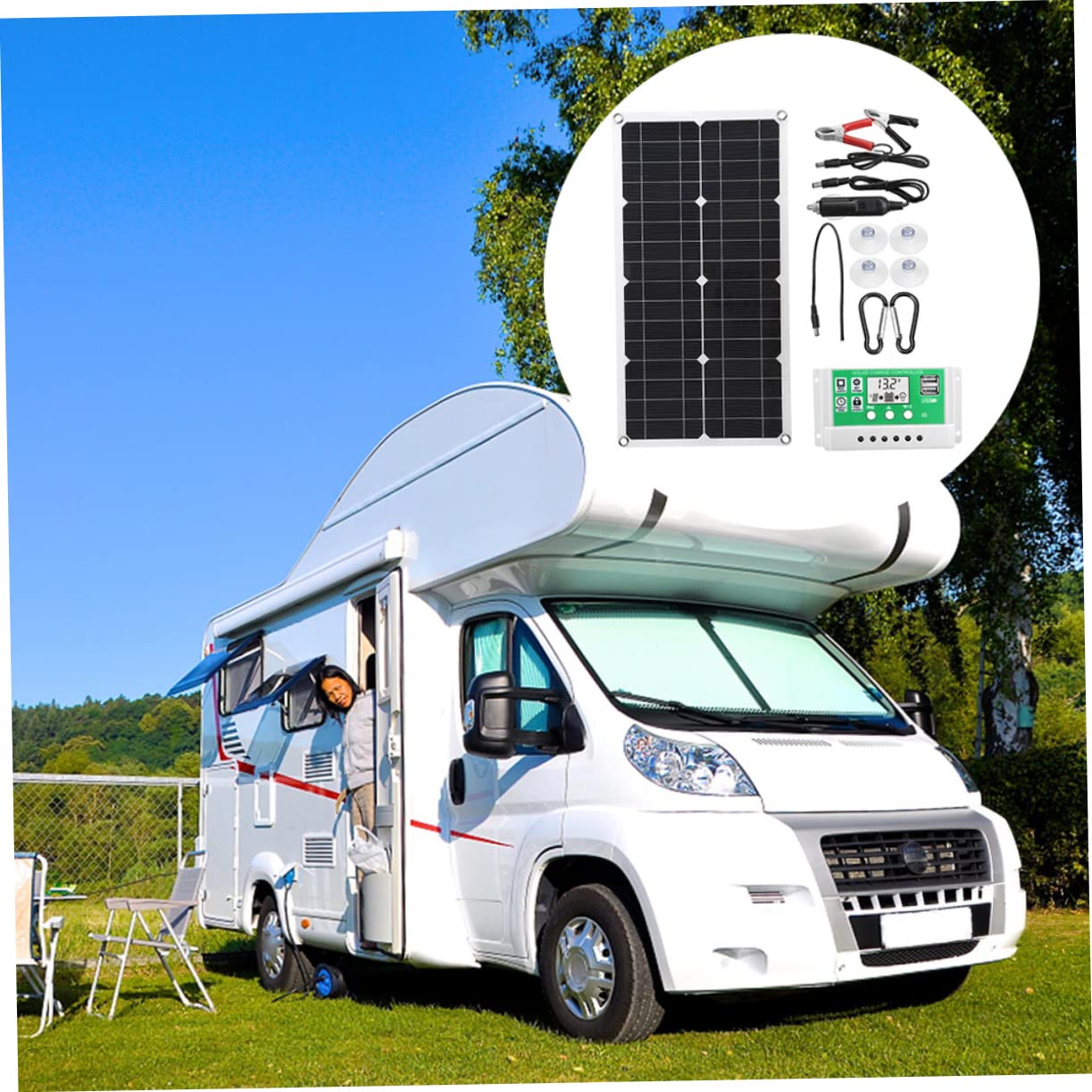 Hemobllo Panel Solar Fotovoltaico y Duradero Protección De Emergencia Para Vehículos