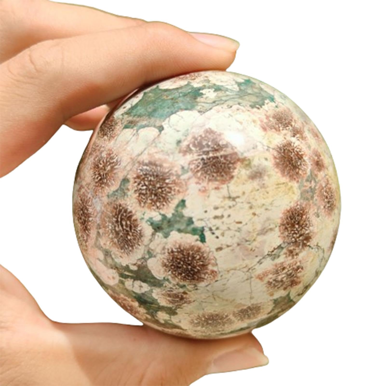 AUOQKQUT Crystal Balls Decorative Ball Green Stone Gemstone Sphere for Home Decoration Fengshui Wealth Stones Ornaments,60mm