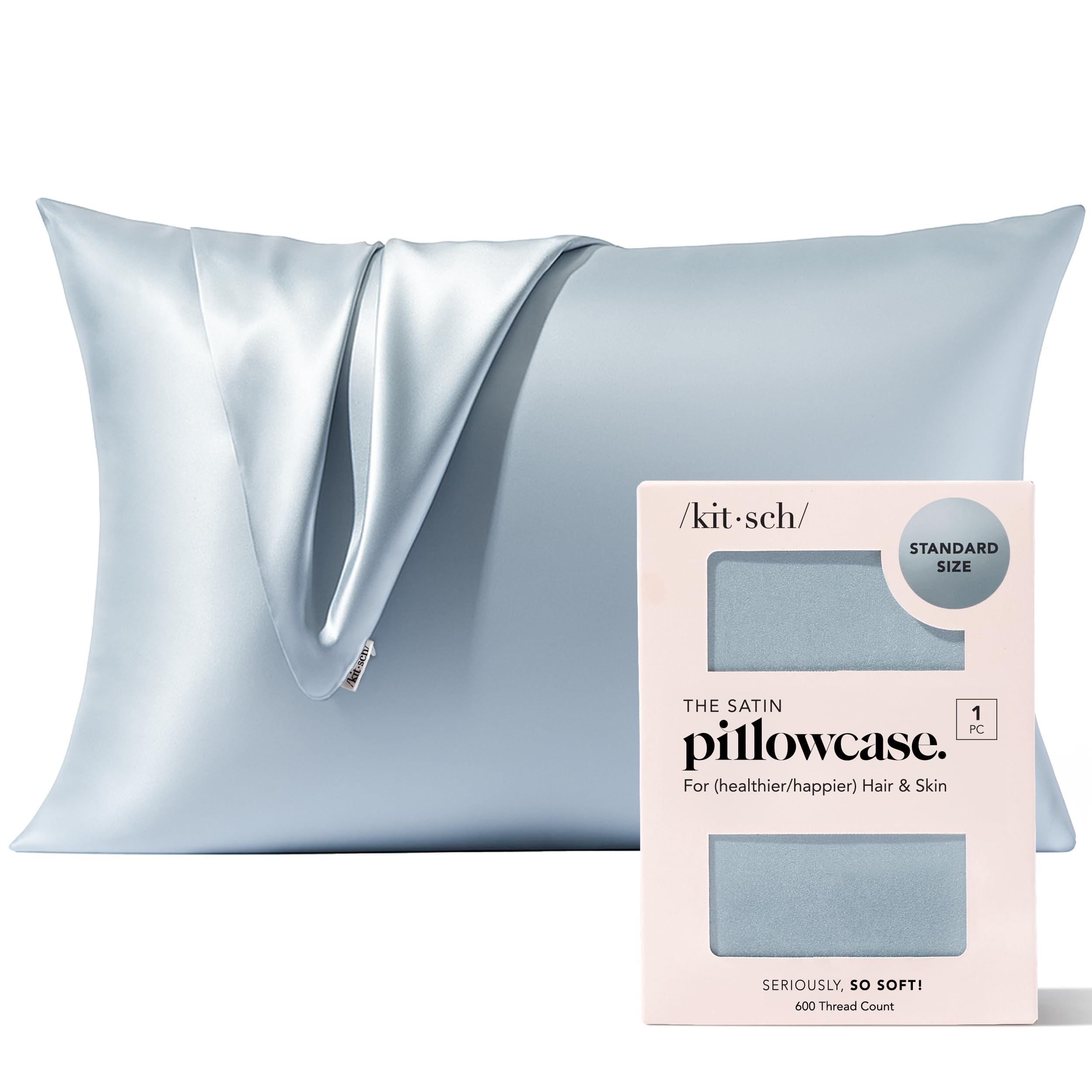 Amazon.com: Kitsch Satin Pillowcase with Zipper for Hair & Skin