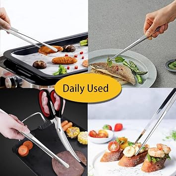 Barbecue Tong Tweezers stainless steel barbecue chef curling iron, professional kitchen tweezers, long handle food tweezers, multifunctional barbecue tweezers, barbecue tongs 30 cm