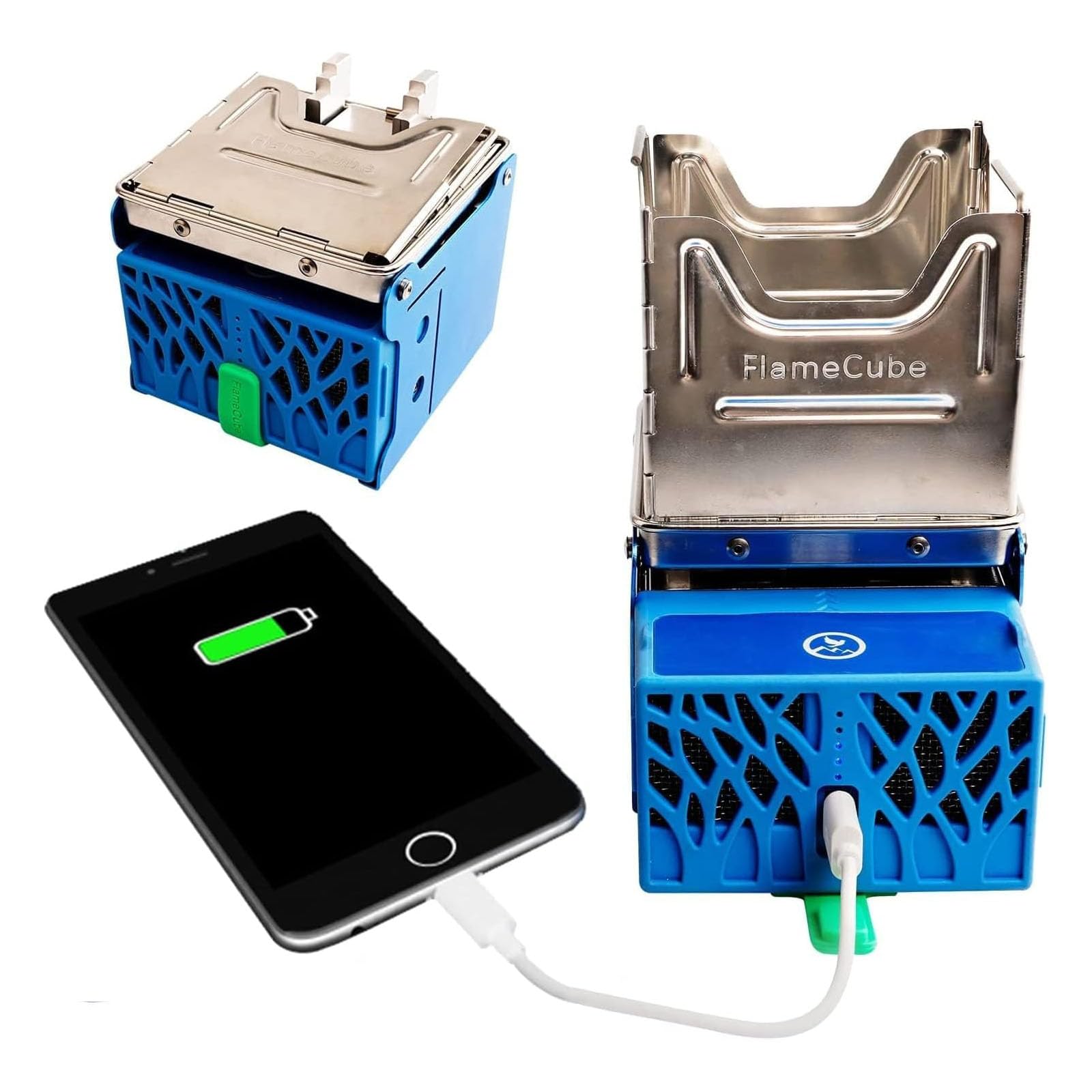 IMOYBBR Portable Camping Stove Folding Wood Burning Backpacking Cooker With USB Charging Battery For Outdoor BBQ Picnic And Survival Cooking Use