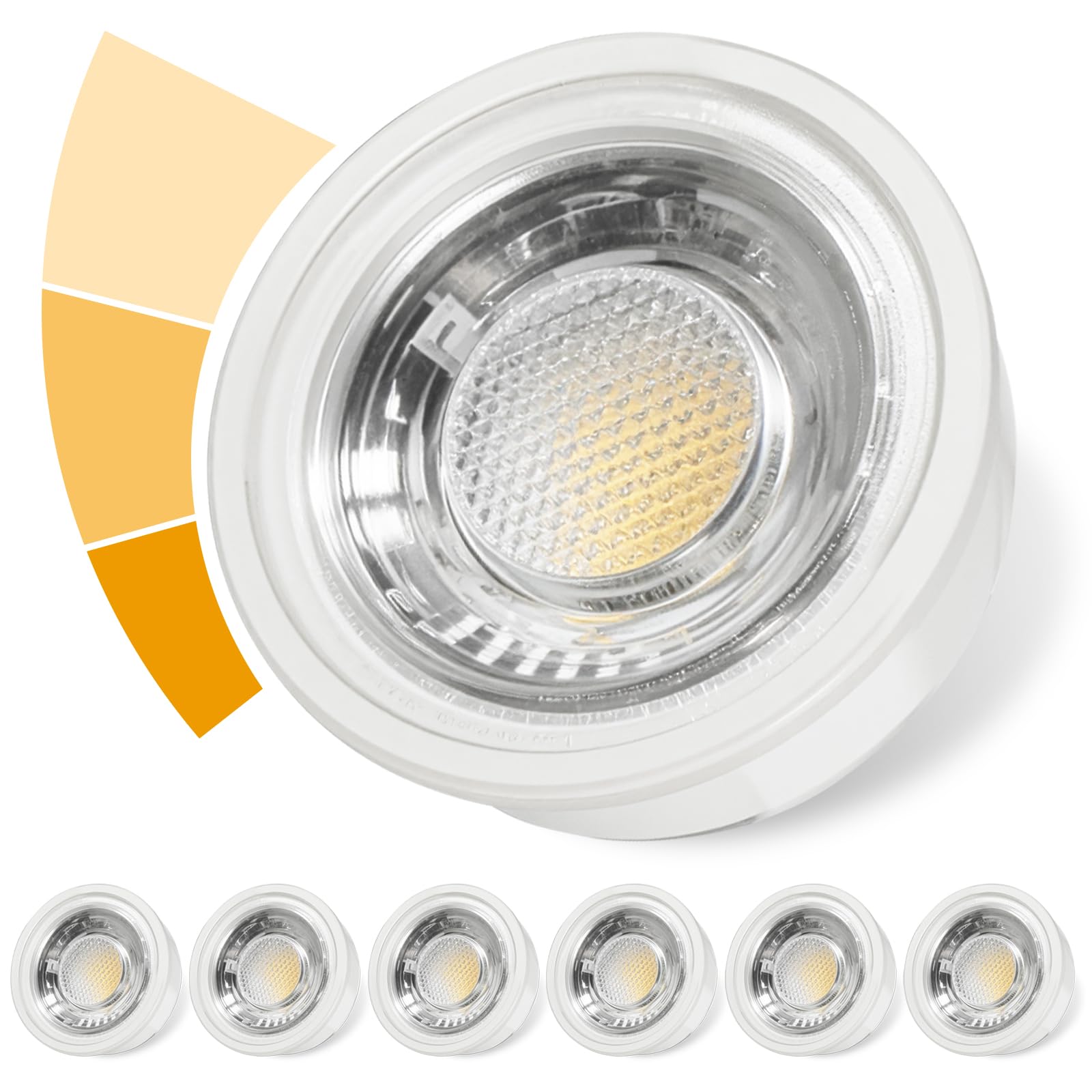 Allesgute 6 Stück LED Modul 230V Dimmbar Ultra Flach, 6W 500LM Neutralweiß 4500K, ø47x30mm LED Modul für Einbaustrahler Einbauleuchte Rahmen, Ersetzt GU10 MR16 Leuchtmittel, 38° Abstrahlwinkel