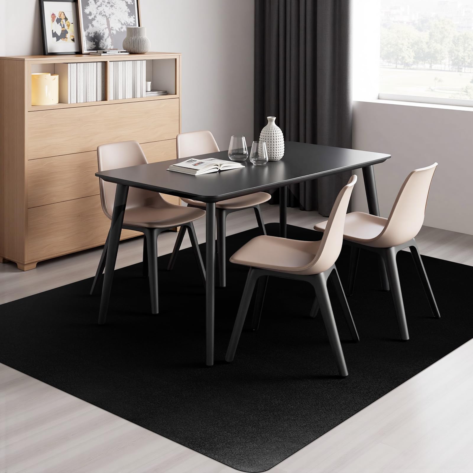 Vicwe Area Mat for Hard Floor, 4'×6' Area Rug for Home, PVC Non-Slip Floor Protector for Dining Room, Large Anti-Scratch Floor Mats for Laundry Room,