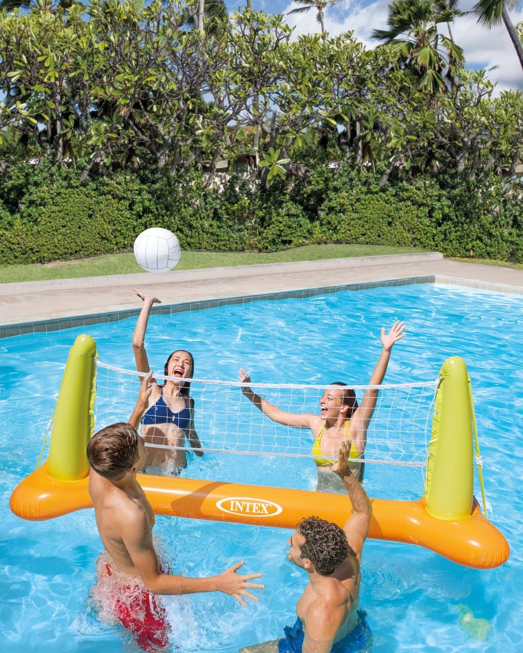 MaruHub Floating Inflatable Pool Volleyball Net with Ball - Durable 94in Water Volleyball Game Set for Adults & Kids - Summer Pool Party Toys & Outdoor Swimming Pool Game - Image 3 thumbnail
