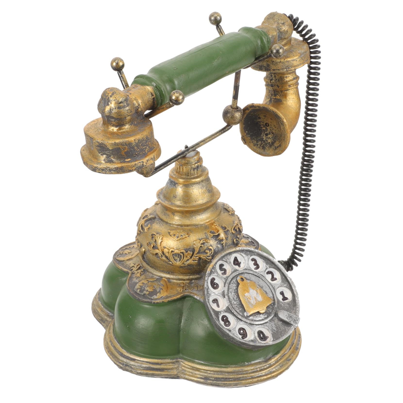 Téléphone vintage à cadran rotatif en résine pour mur