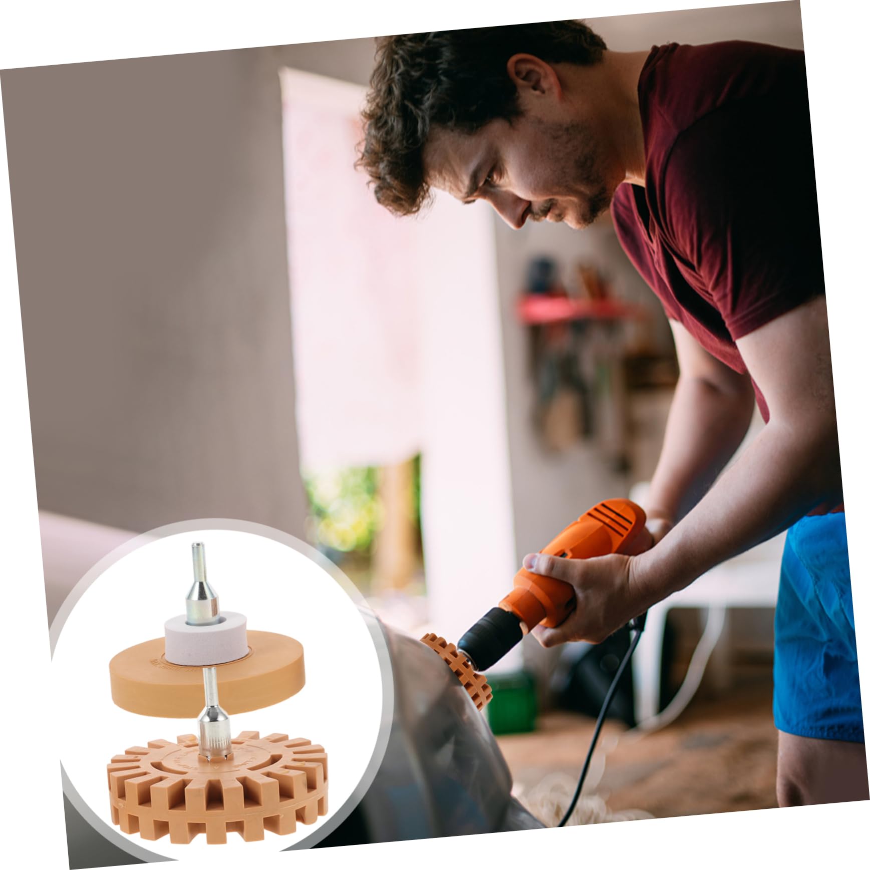 Radiergummi zum Entfernen von Kleberückständen Gummi Aufkleberentferner 2 Stück mit Gezahntem Design für Auto Aufkleber und Etiketten