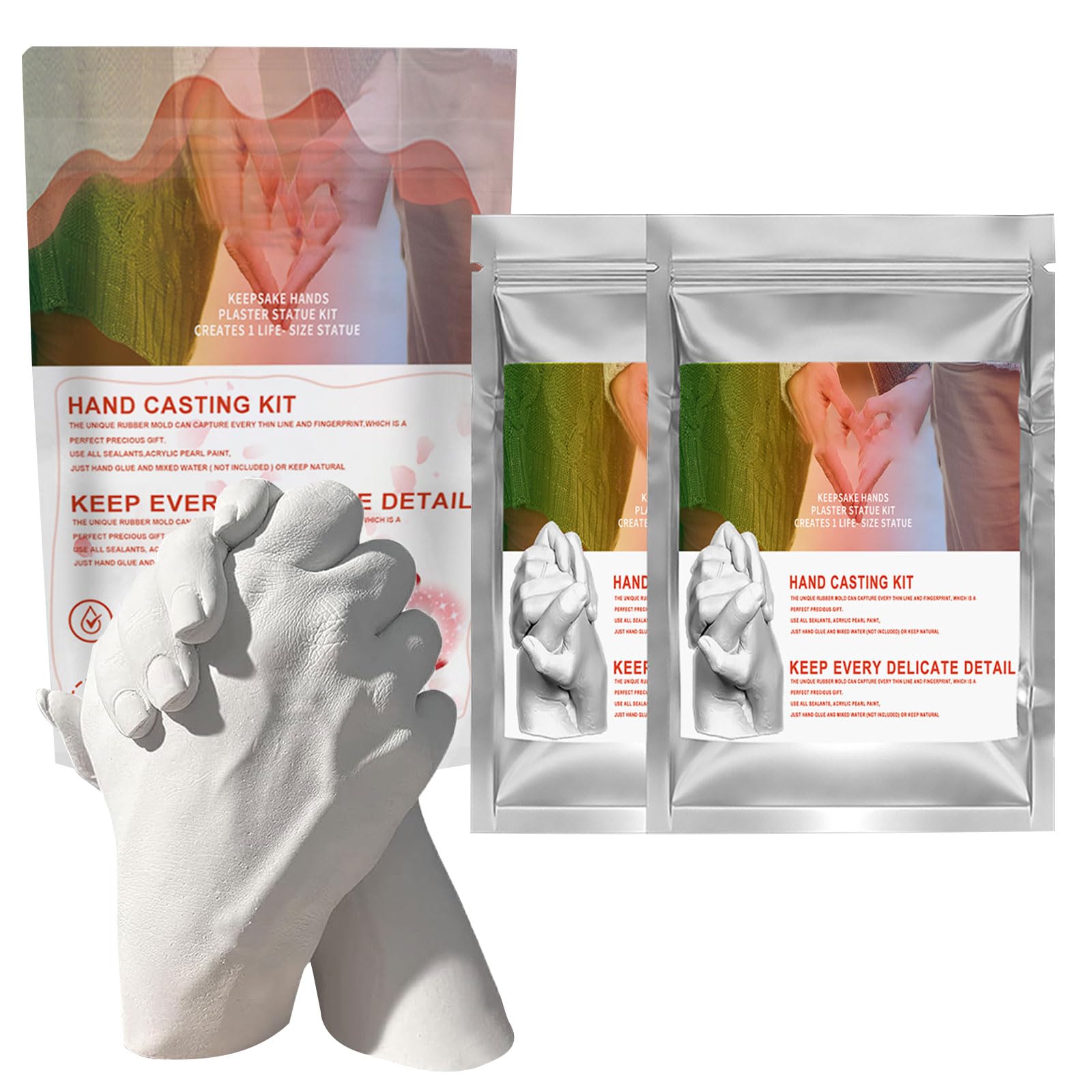 Escultura Manos Pareja,Molde Manos,Moldes Manos Kit,Alginato para Moldes de Manos,Regalos san Valentin,Molde Manos para Parejas,Escayola Manualidades,Baby Geschenk zur Geburt,Jahrestag