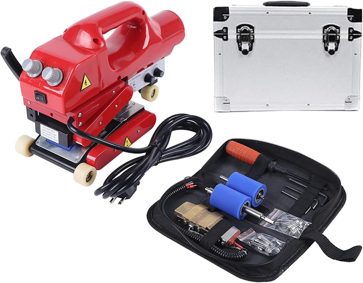 Geomembrane Welding Machine, Hot Wedge Welding Machine HDPE Sheet Plastic Liner Welder PVC Film Sealing Machine Plastic Layer Sealing Tool for Sealing Welding PVC EVA PE HDPE