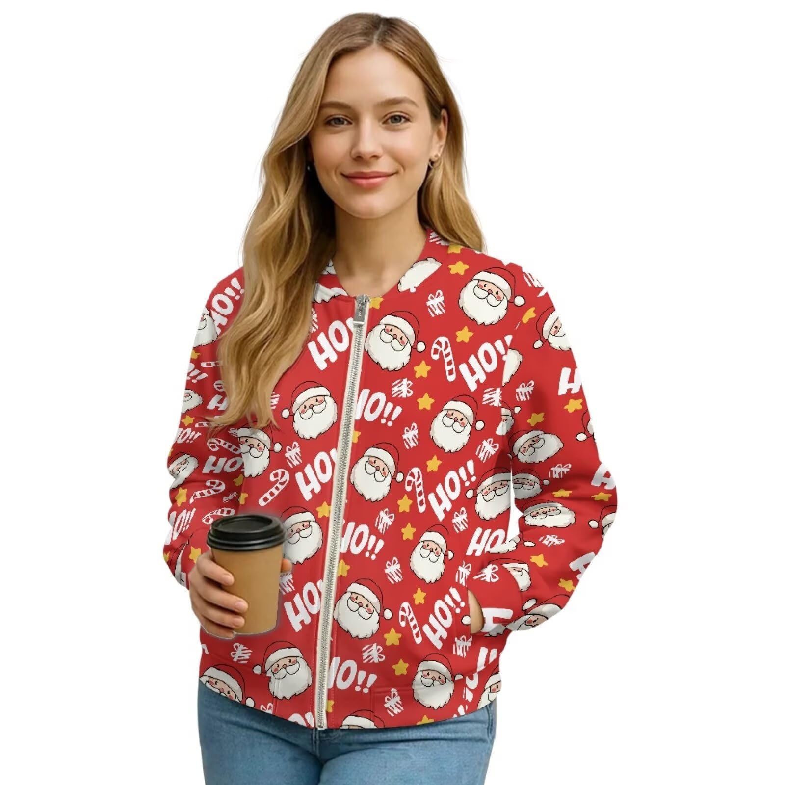Zip Front Jacket for Women Casual Lightweight Cardigan Zip Up Outerwear Tops Long Sleeve Sweatshirts with Pockets