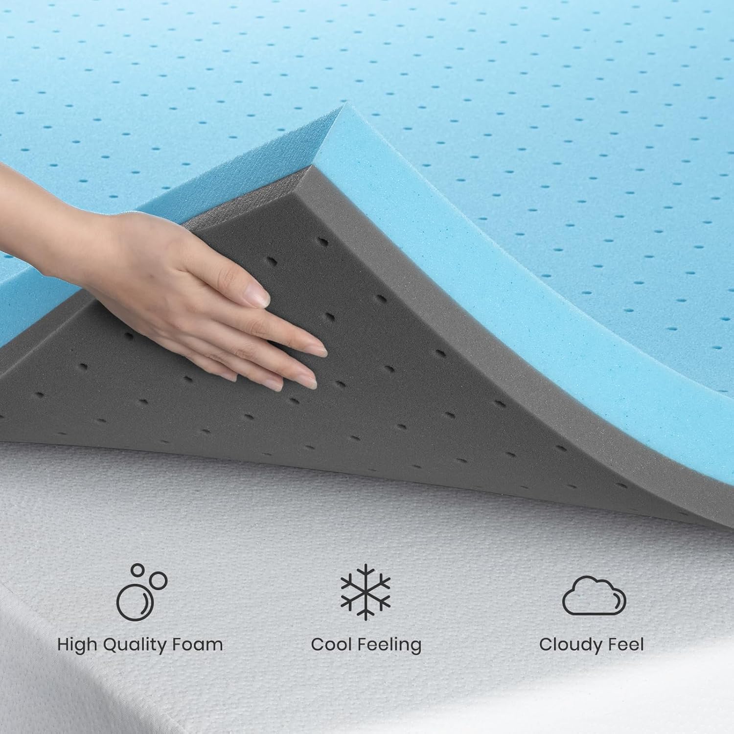 Maxzzz Twin Mattress Topper, 3 Inch Gel Infused Memory Foam Mattress Topper, Cooling Mattress Pad for Pressure Relief Back Pain, CertiPUR-US Certified