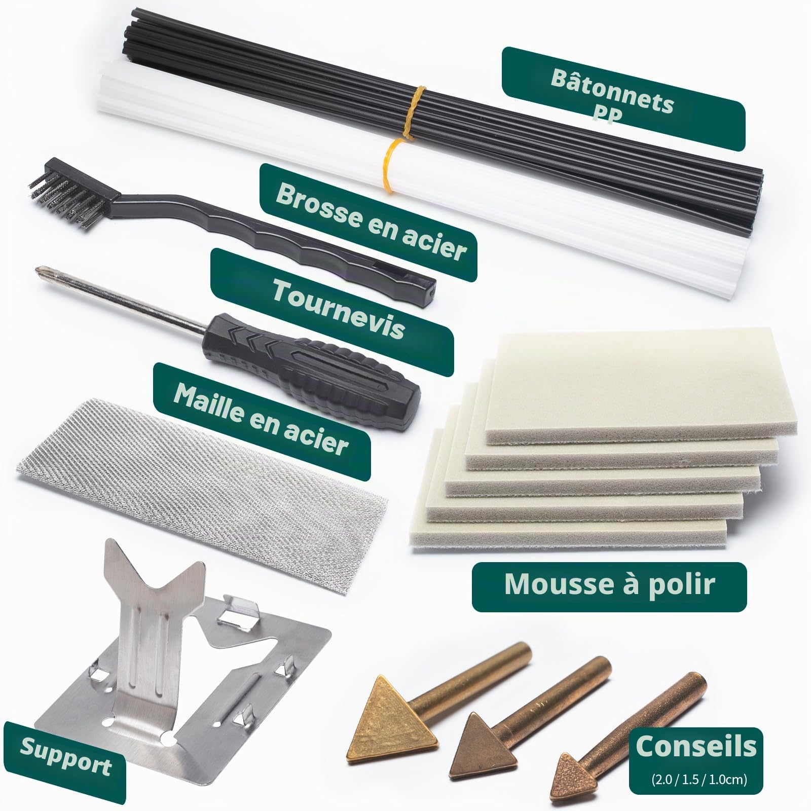 YIHUA 960-IV soudure plastique pour reparation plastique avec témoin lumineux avec embouts 20/20 barres plastiques noires et blanches pour soudeuse plastique réservoir de carburant réparation EU Plug