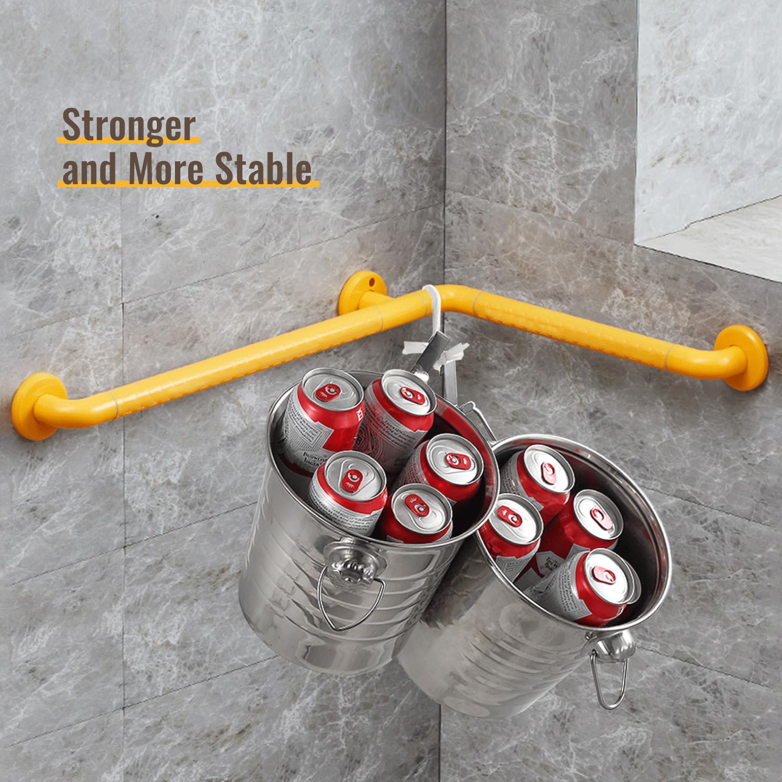 Asidero Ducha Acero Inoxidable 70 CM Manija de la Ducha Apoyo Asidero para Baño Asa Bañera Antideslizante portátil Barra de seguridad baño para inodoro, baño, bañera