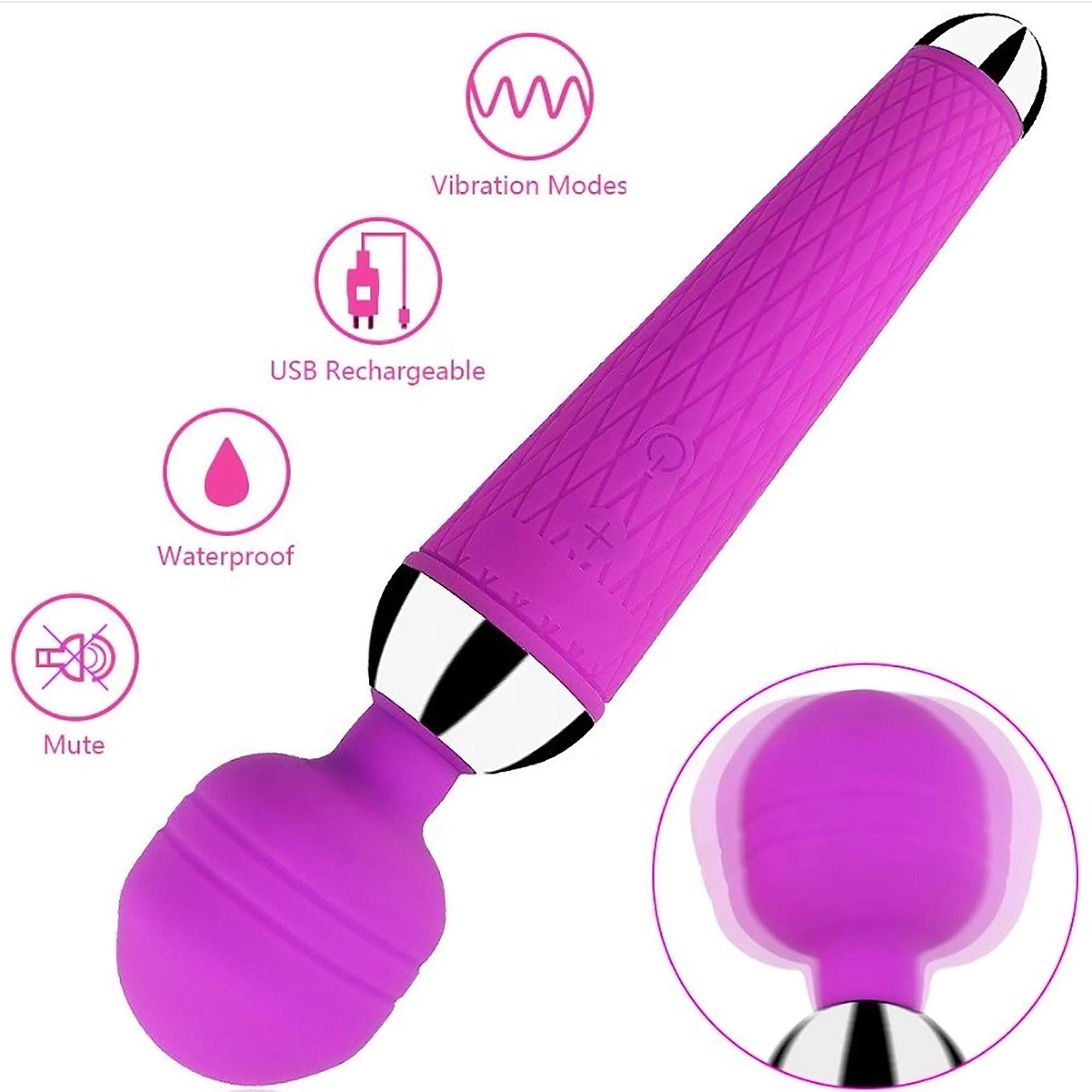 MASSAGGIATORE CLITORIDE VIBRATORE VAGINALE ANALE DILDO DONNA VIBRANTE 20CM J75 (Viola)