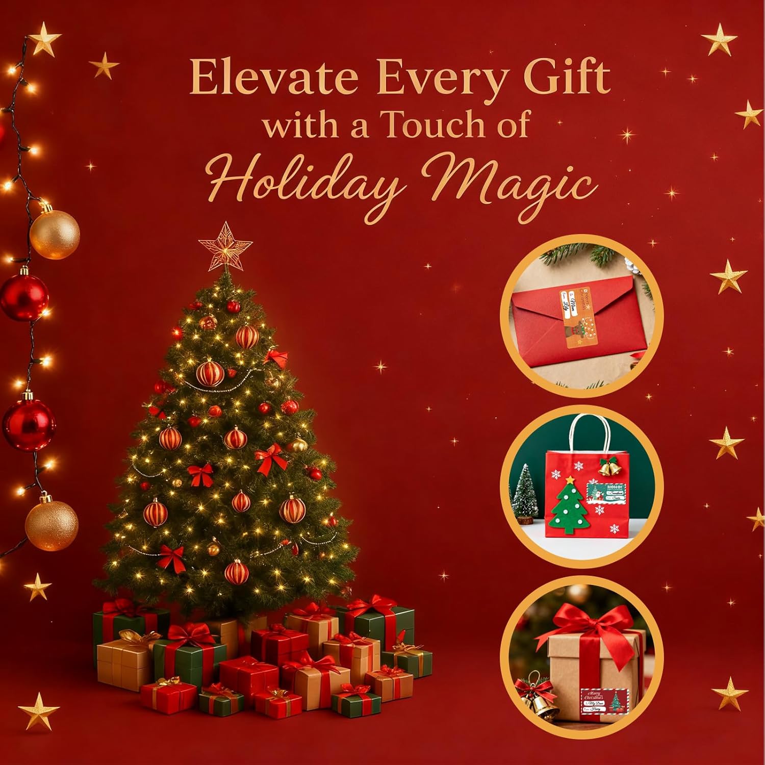 500 PCS Christmas Gift Tags Stickers – Self-Adhesive Holiday Name Labels for Christmas Presents, Wrapping Paper, Gift Bags & Seasonal Decorations (2.95 x 1.6 Inch) - Image 10