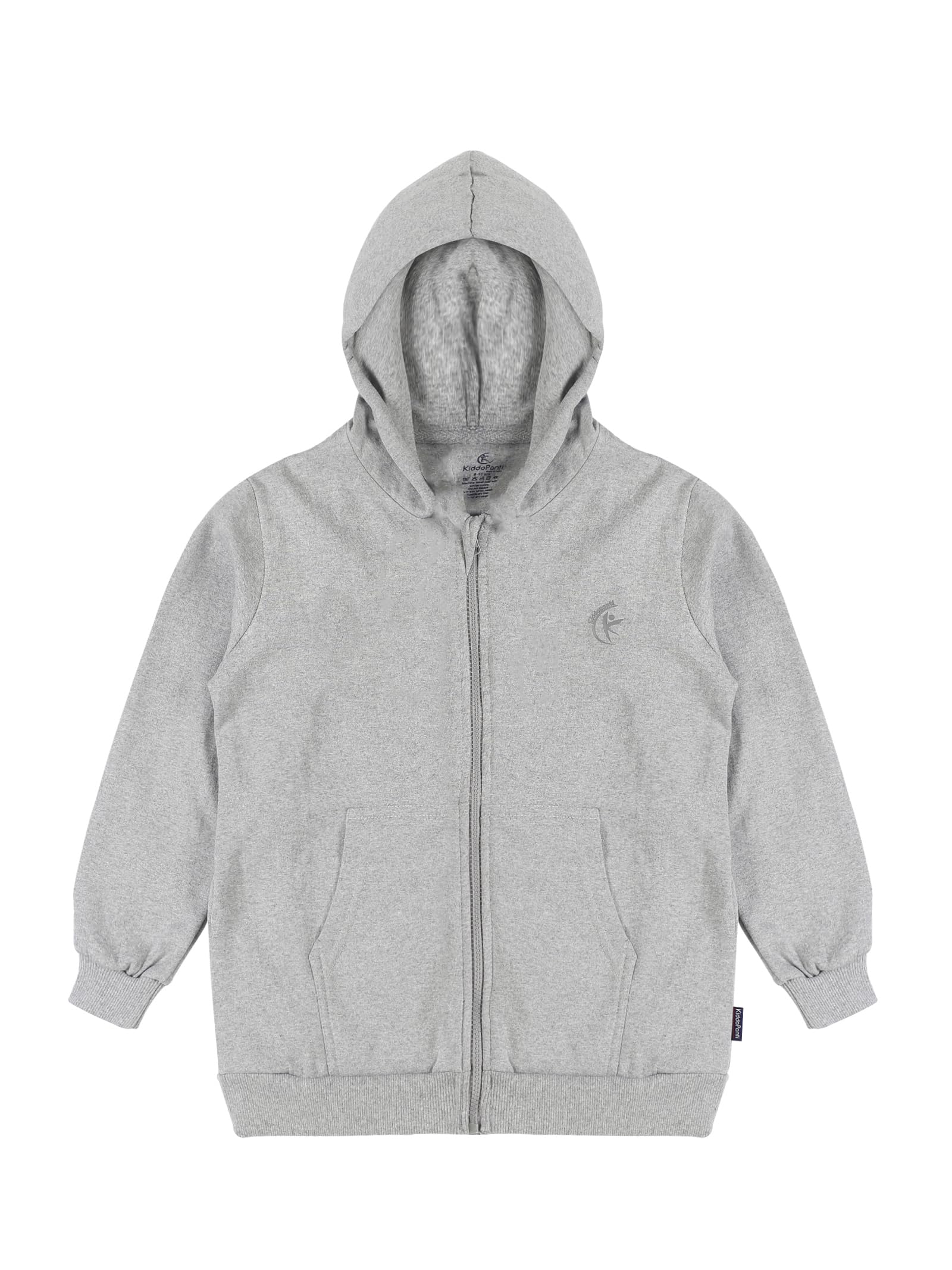 Unisex Kids Solid Full Sleeve Zip Front Open Hooded Sweatshirt-image-37