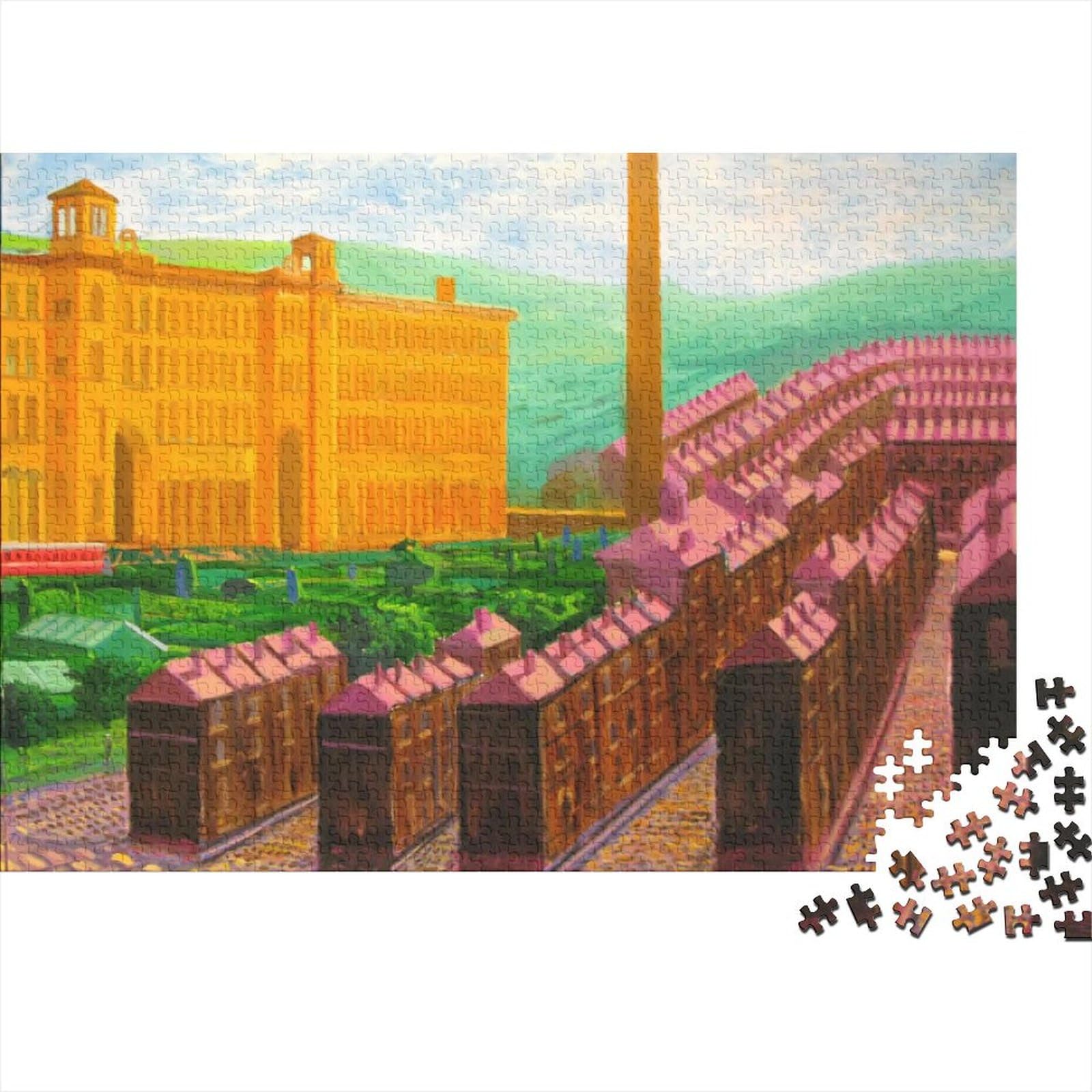 David Hockney Puzzles Wooden 1000 Piece Museum Jigsaws Impossible World Famous Paintings Jigsaws Fine Art Puzzles Challenge Toy Educational Games