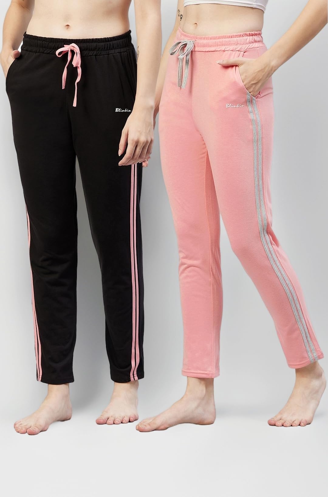 Women Cotton Stribed Casual Style Pyjamas|Lowers With 2 Side Pockets : Ideal For Night Wear & Comfort Wear - The Ultimate Relaxed Fit Track Pants (Combo-608)