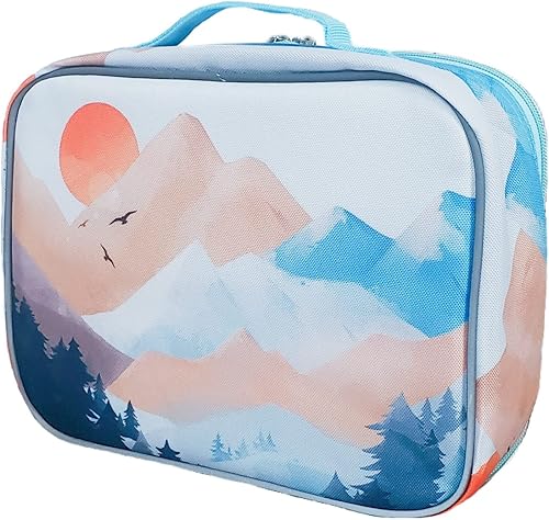 Lonchera de Fenrici estilo acuarela para niñas, adolescentes, mujeres, bolsa de almuerzo aislada, compartimentos de lados suaves, espaciosos, sin