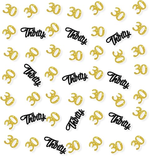 Miniatura 7 de Juego de 100 confeti de feliz cumpleaños 90, dispersión de papel noventa con purpurina dorada, decoraciones de fiesta de cumpleaños 90, decoración