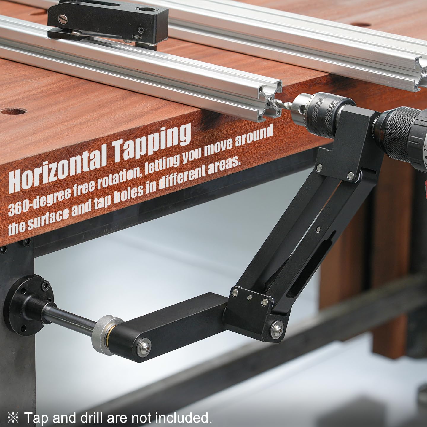 TOOLCOOL Tapping Arm for Hand Drill Cantilever Type Flexible Arm Vertical Tap Guide Drill Jig Aluminum Extrusion Tapping Tool