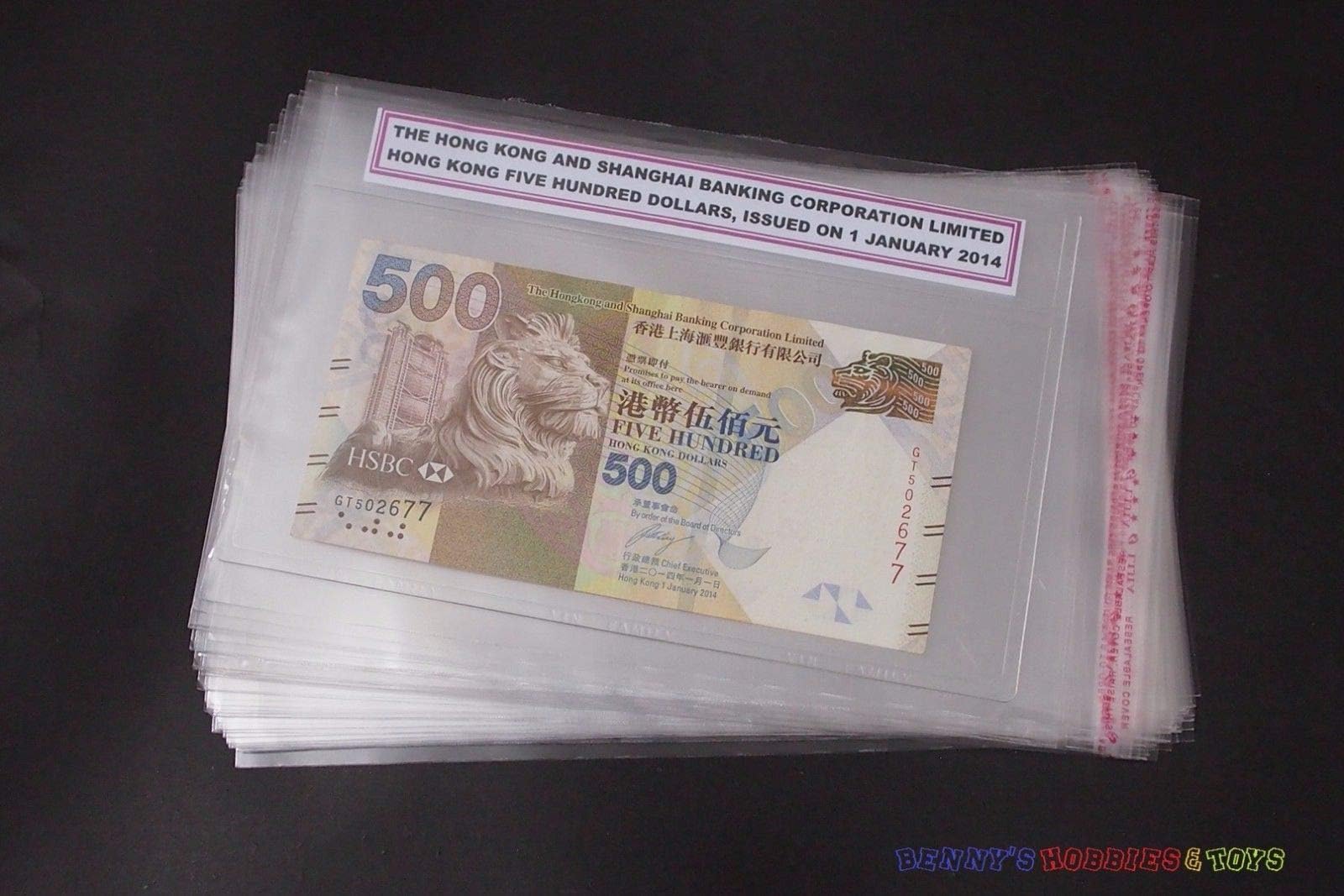 New 50 Paper Money Sleeve Side Closing Self adhesive for PMG Graded Banknote Holder
