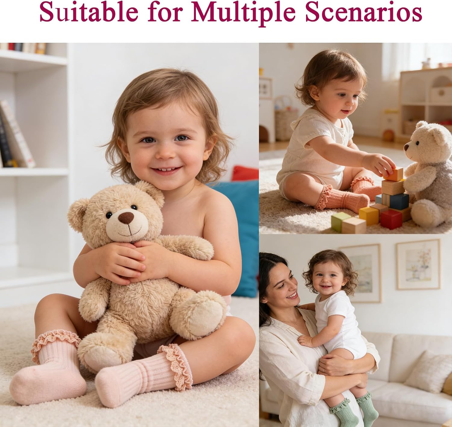 Baby Girl Ruffle Socks Non Slip Grip Socks Toddler Girls Cute Cotton Frilly Ankle Grippy Sock Newborn Infant Kids - Image 5