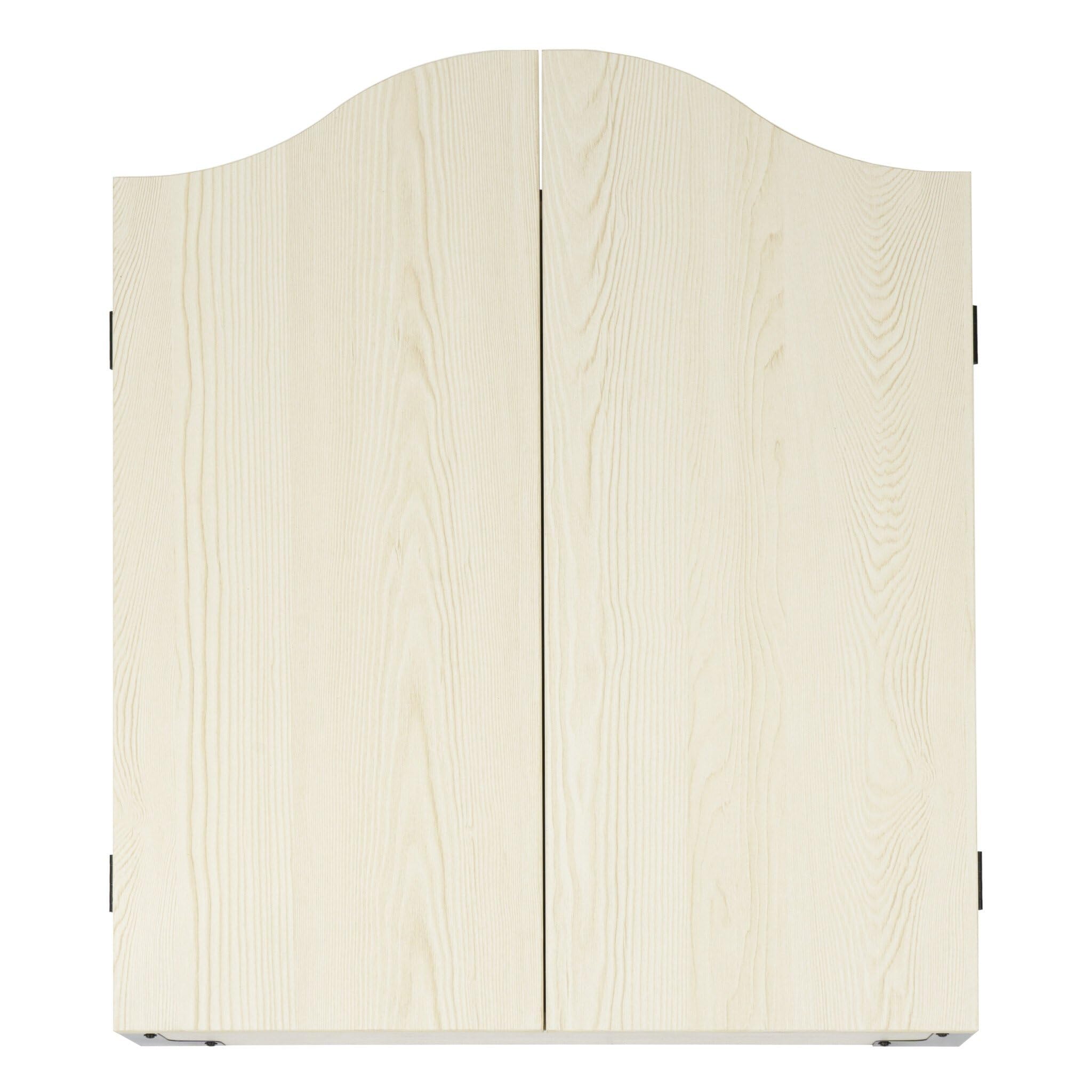 KOTO - Armoire à Fléchettes en Chêne Clair (63 cm x 49 cm x 8,5 cm) INCL. 2 Tableaux Blancs de Score