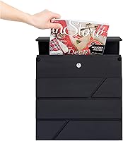 Vista 4 de Buzón de acero con bloqueo montado en la pared al aire libre en Valencia Carbon Black, Tamaño: 4.3"D x 14.3"W x 14.3"H, El modelo MD25N cuenta