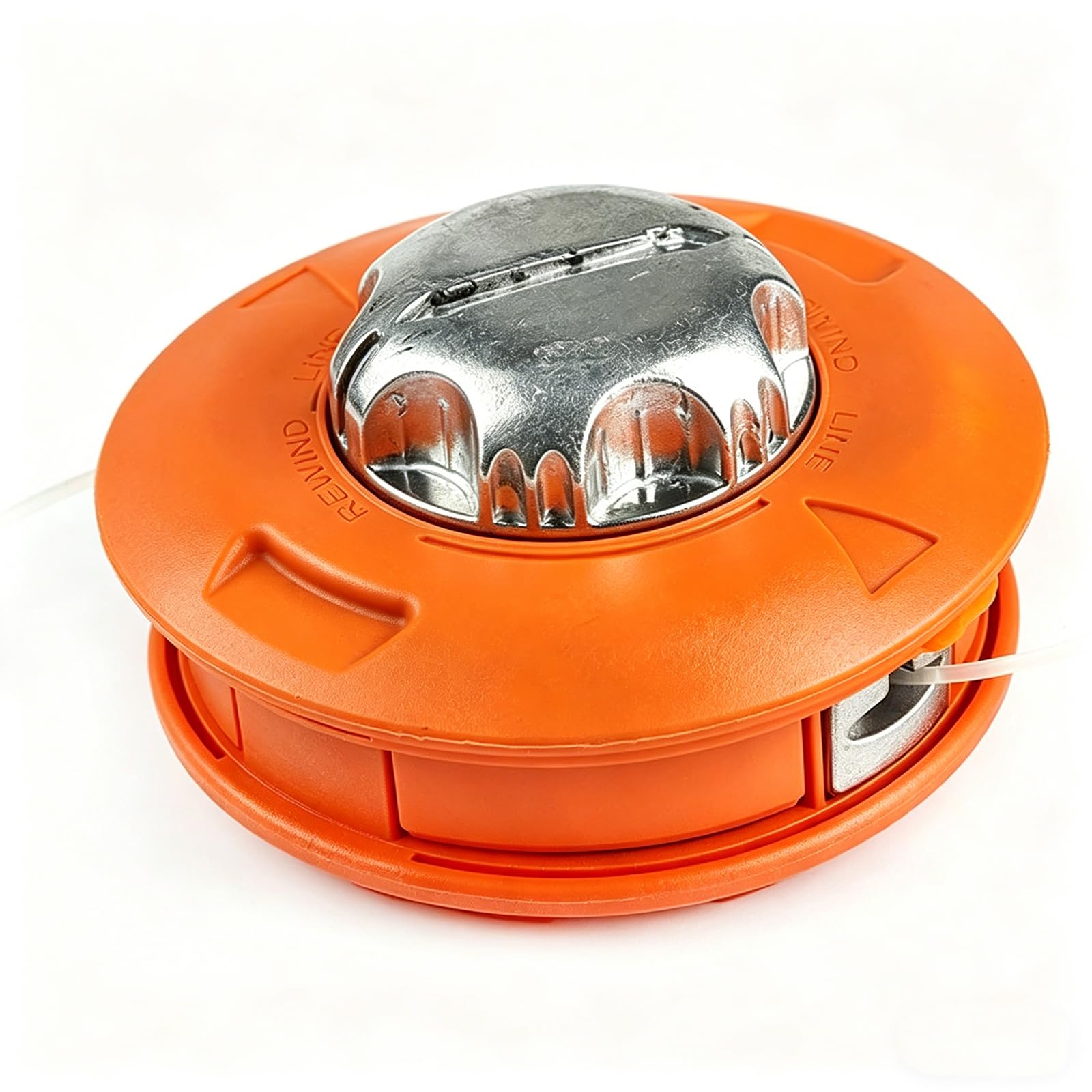 Universal Grass Trimmer Head, M10 X 1.25 Left Hand Thread Replacement Trimmer Spool Head, 2 Nylon Lines Cutter Head Aluminum Brush Mower Bump Spool, for Lawn And Weed Removal (Orange)