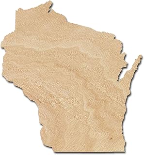 Wisconsin Wood Cutouts for crafts, Laser Cut Wood Shapes 5mm thick Baltic Birch Wood, Multiple Sizes Available