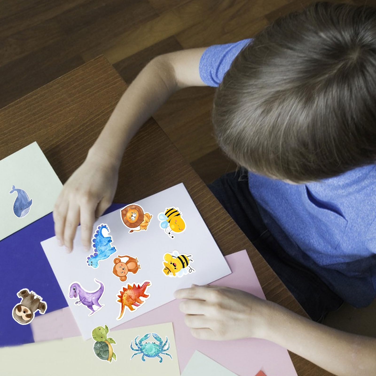 2000 Stück Tier Aufkleber - 4 Rollen Mit 32 Motiven Für Kinder & Basteln