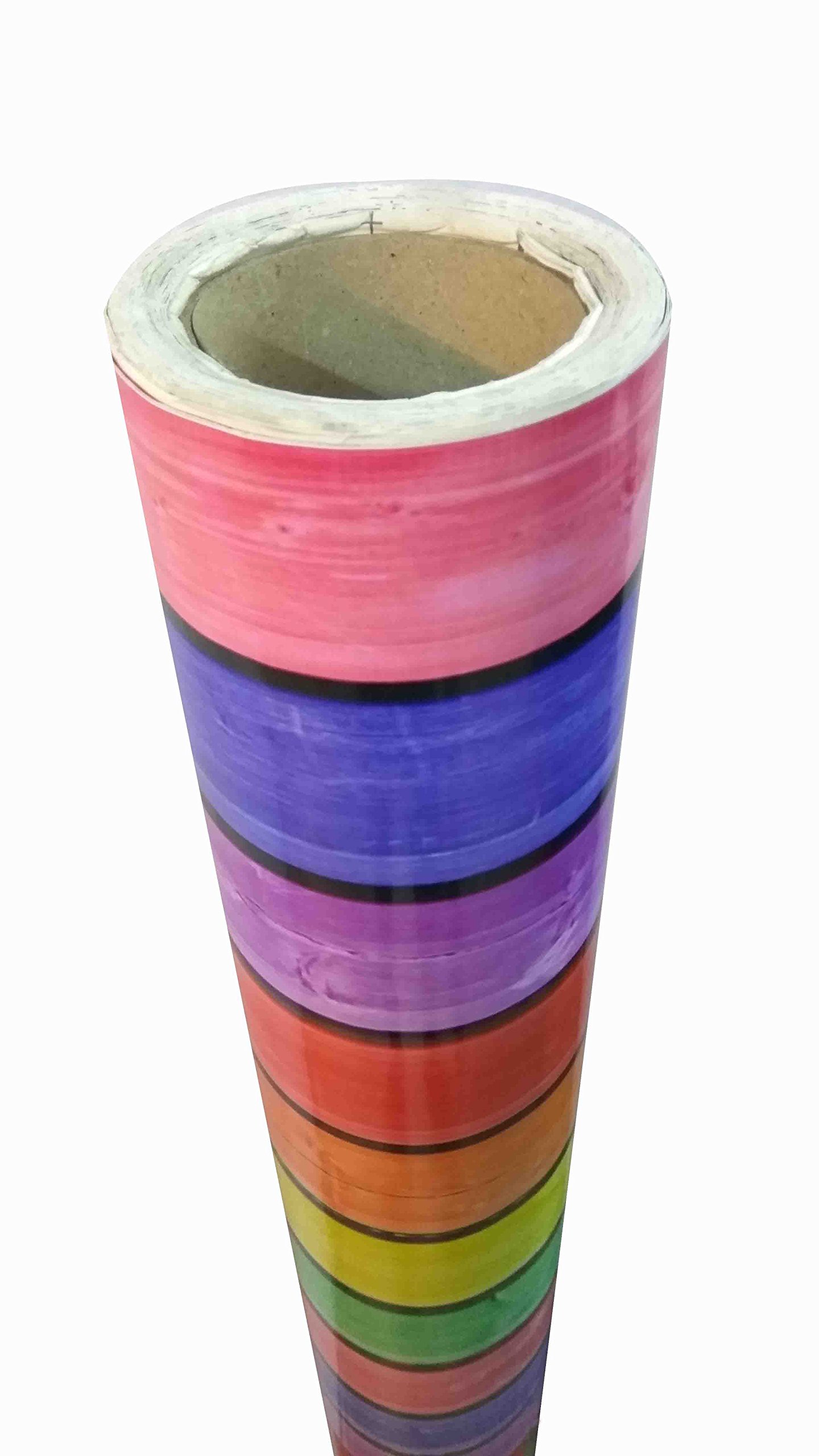 Elton Multi-Color Wood Pallet Design (Gloss) Adhesive Decorative 3M Vinyl Shelf Liner 24 X 48 Inches-image-43