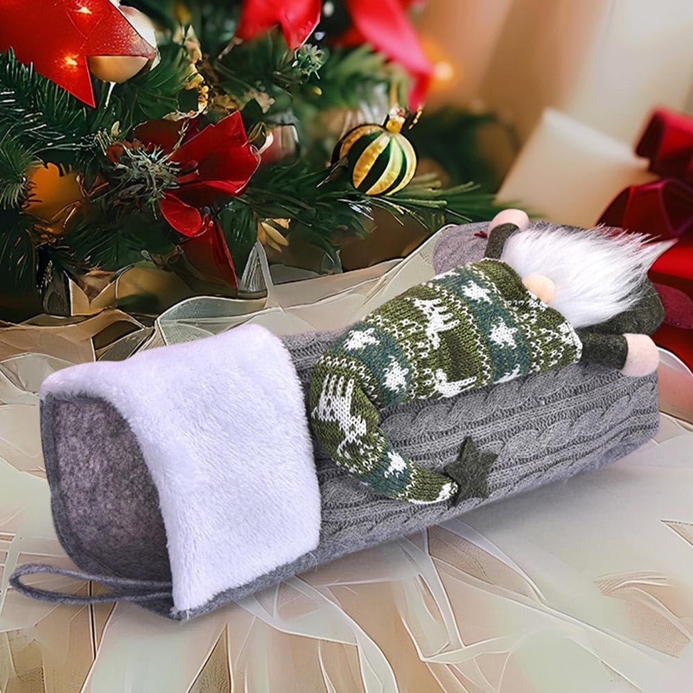 Weihnachtsstrümpfe, große Größe, dekorative Geschenktüte, Stricken für Familie, Urlaub, Weihnachten, Party-Dekorationen (3)
