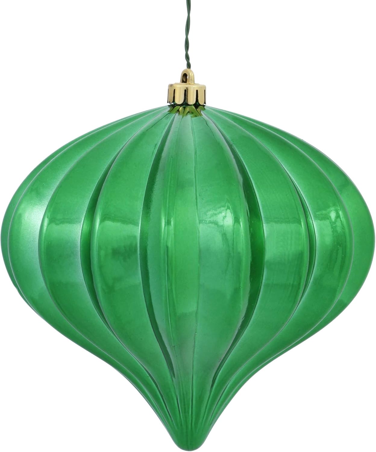Vickerman 5.7" Emerald Shiny Onion Christmas Ornament, UV Treated, Set of 3