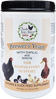 Fresh Eggs Daily Brewers Yeast Powder with Garlic & Niacin for Chicken & Duck Backyard Flocks - Suitable for Young Chicks...