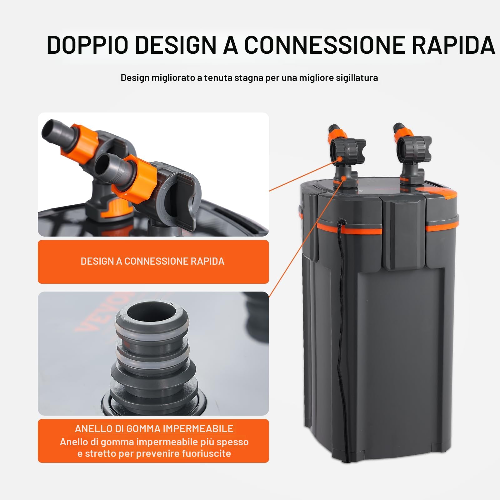 VEVOR - Filtro per acquario da 264 GPH, interno ultra silenzioso per contenitore a 3 stadi da 75 galloni, potenza sommergibile con protezione UV