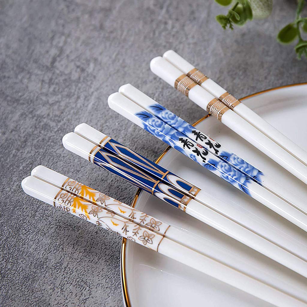 ZHOUXIAO Chopsticks De Porcelana Conjunto De Regalo con Estuche, 10 Pares De Sushi Japonés Reutilizables Reutilizables Caja De Regalo, Luxury Premium Chinese Chopsticks Bone A