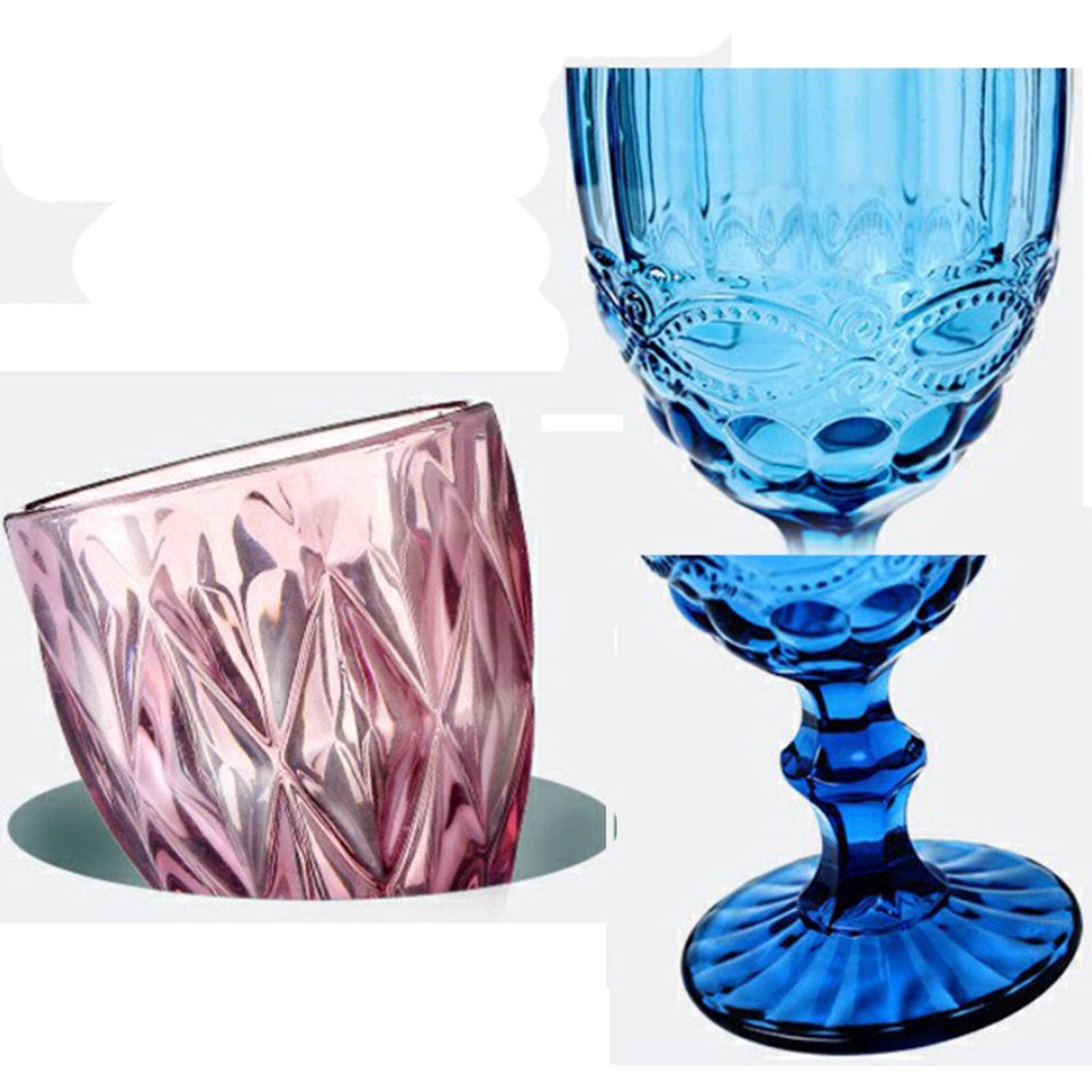 Amazon｜Colorful wineグラスゴブレットレトロリード ‐ フリー