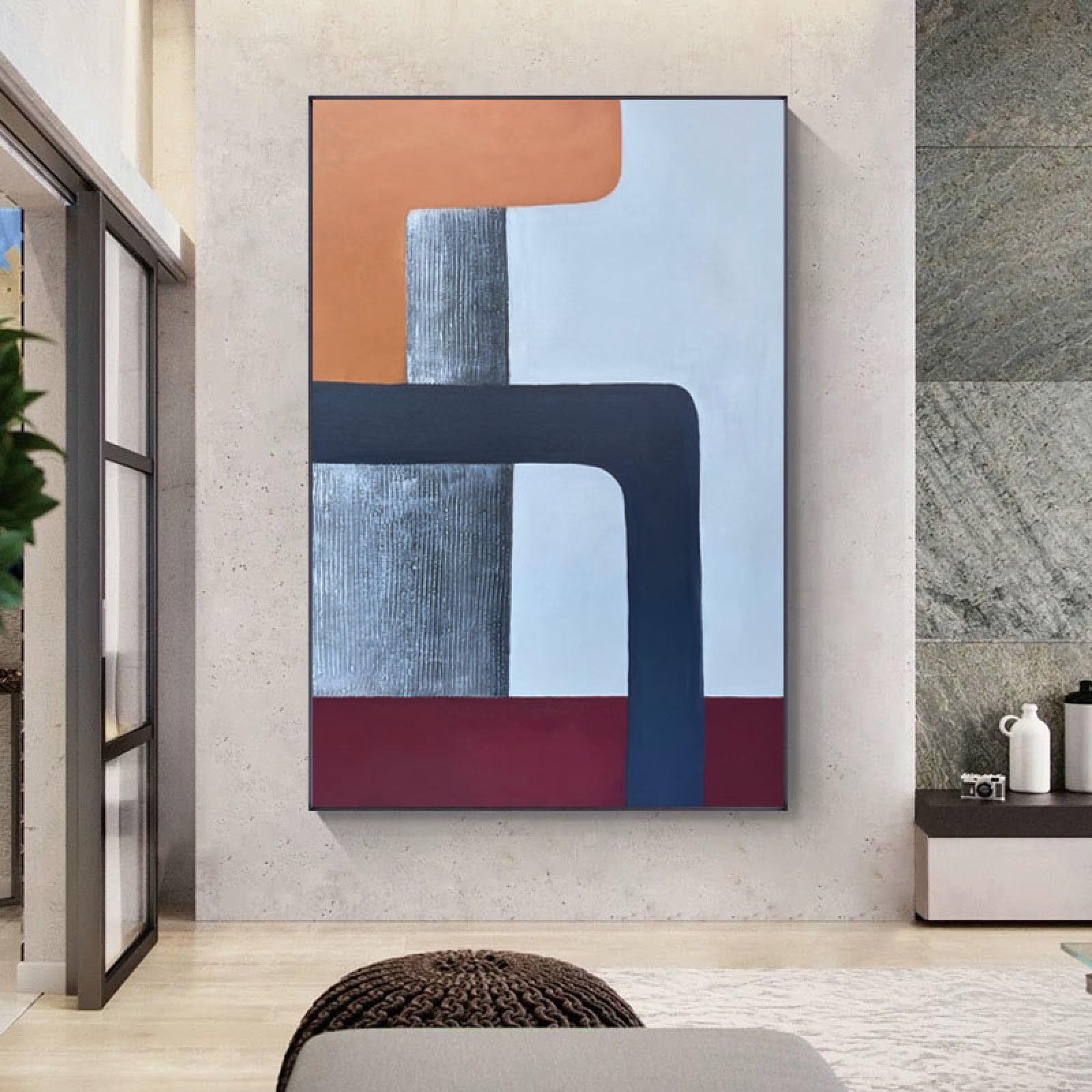 Peinture à l'huile abstraite texturée et haut de gamme peinte à la main sur toile