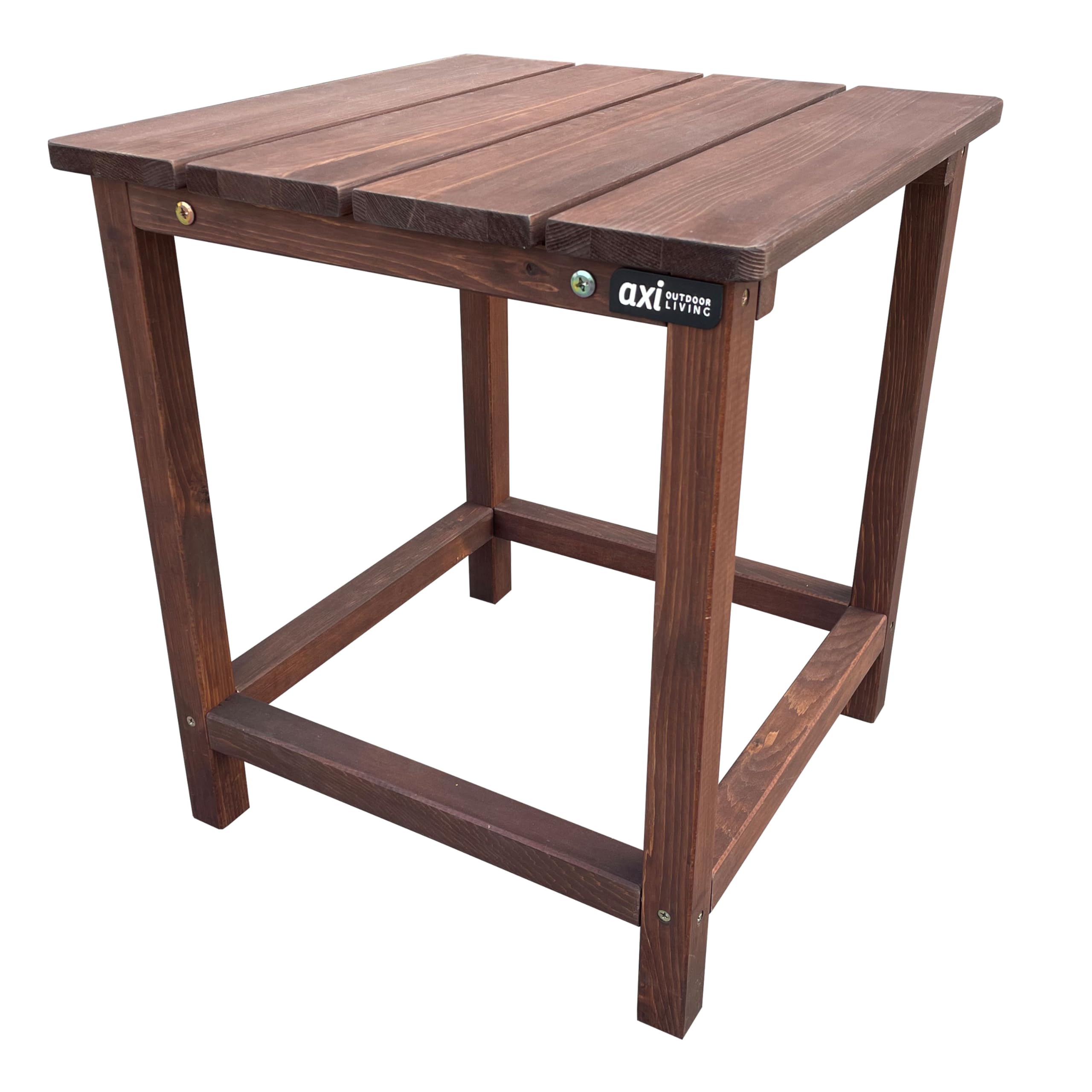 Mesa auxiliar de madera de 40x40 cm para jardín terraza y sala de estar AXI Tess gris