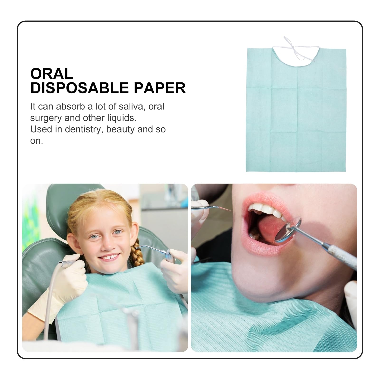 30 Stück Einweg Zahnarzt Lätzchen Aus Holzzellstoffpapier Und Kunststofffolie Wasserdicht Und Absorbierend Ideal Für Dentalanwendungen Himmelblau