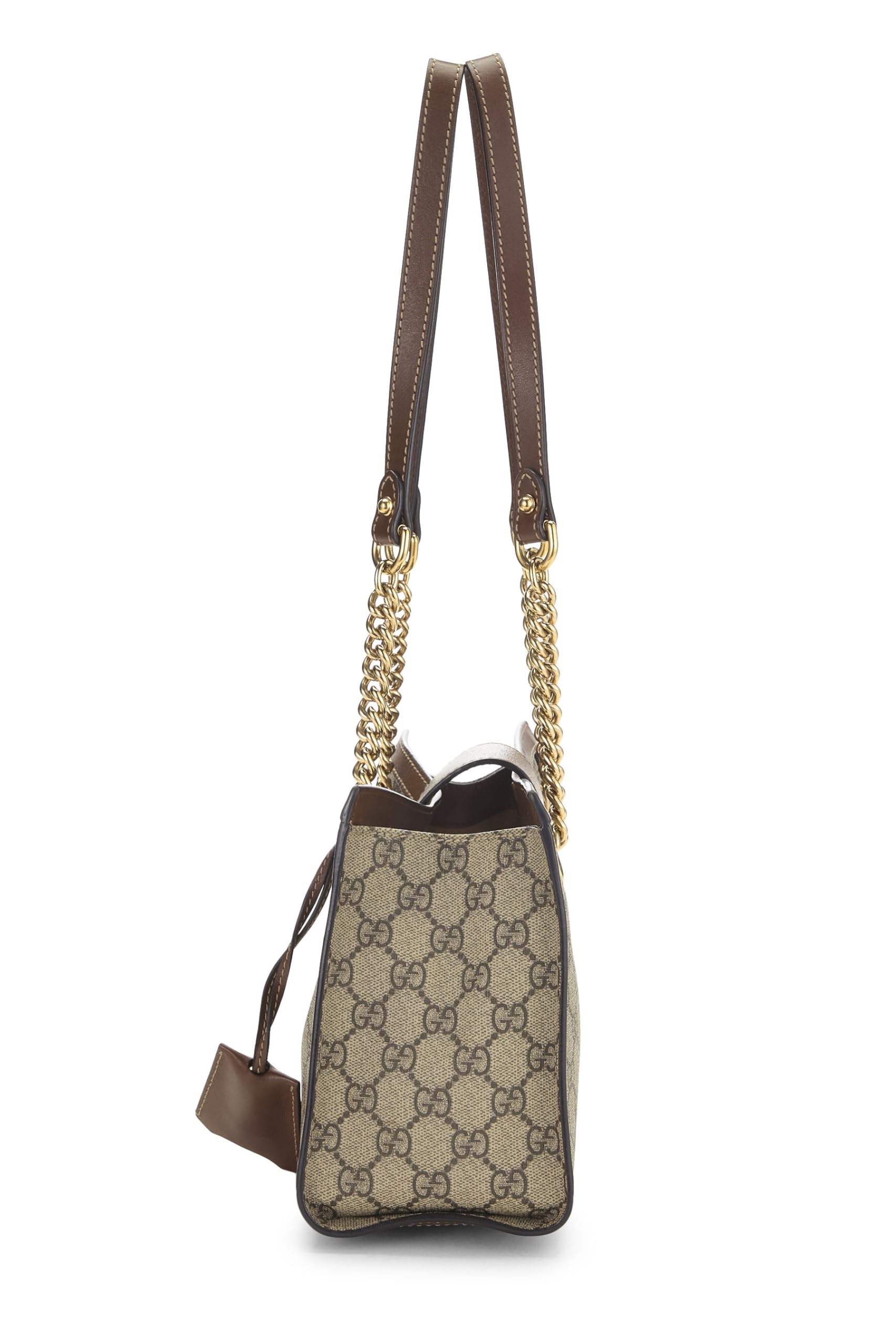 Gucci, Pre-Loved Brown GG Supreme Canvas Padlock Tote Small, Brown