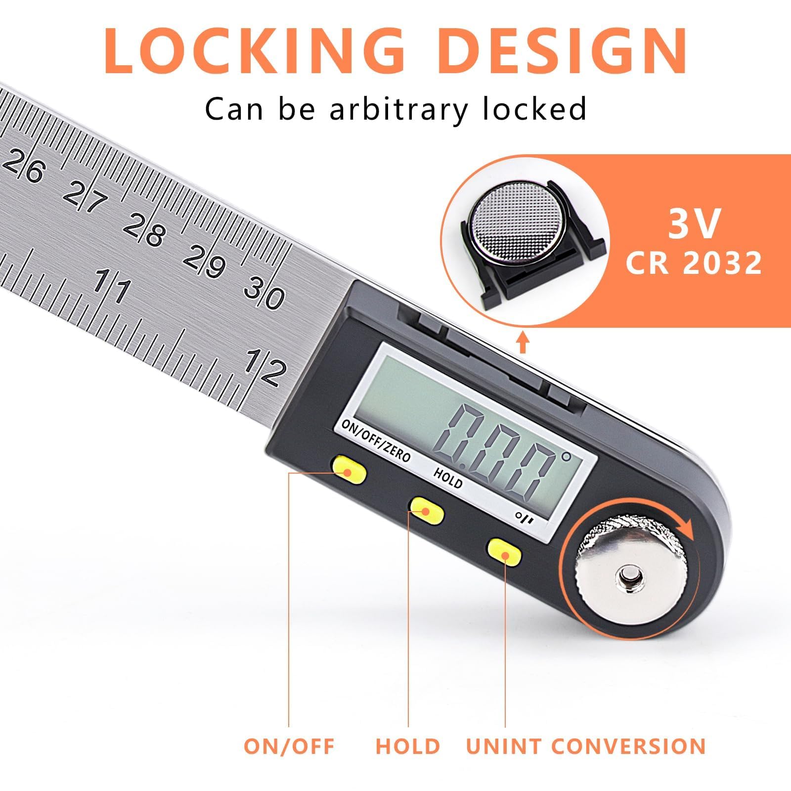 Digital Angle Ruler - 300mm Protractor Finder -2