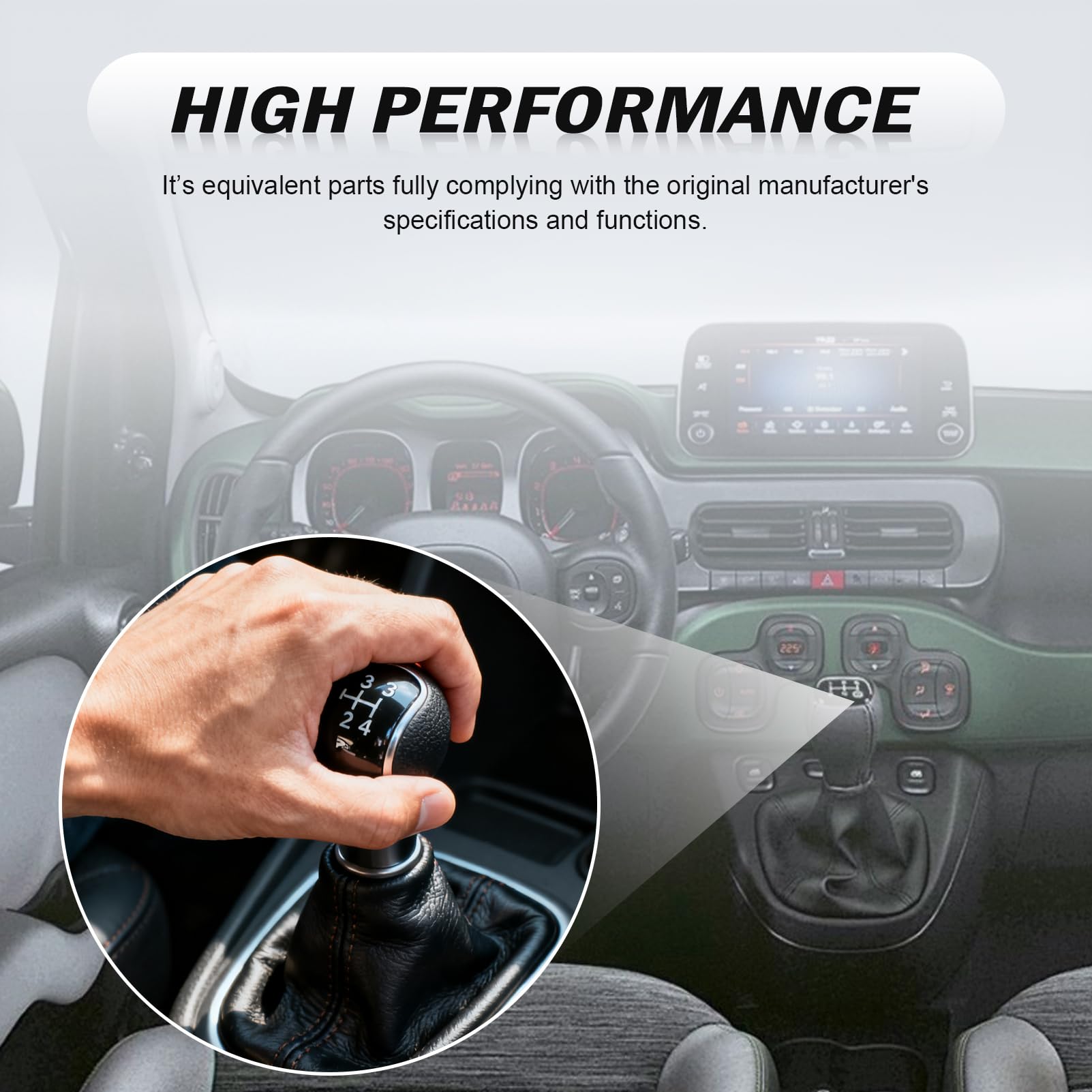 Pomello del cambio specifico compatibile con i modelli Panda III 312 e 319 DIESEL a 5 velocità prodotti tra il 2012 e il 2024 6930024 6930027