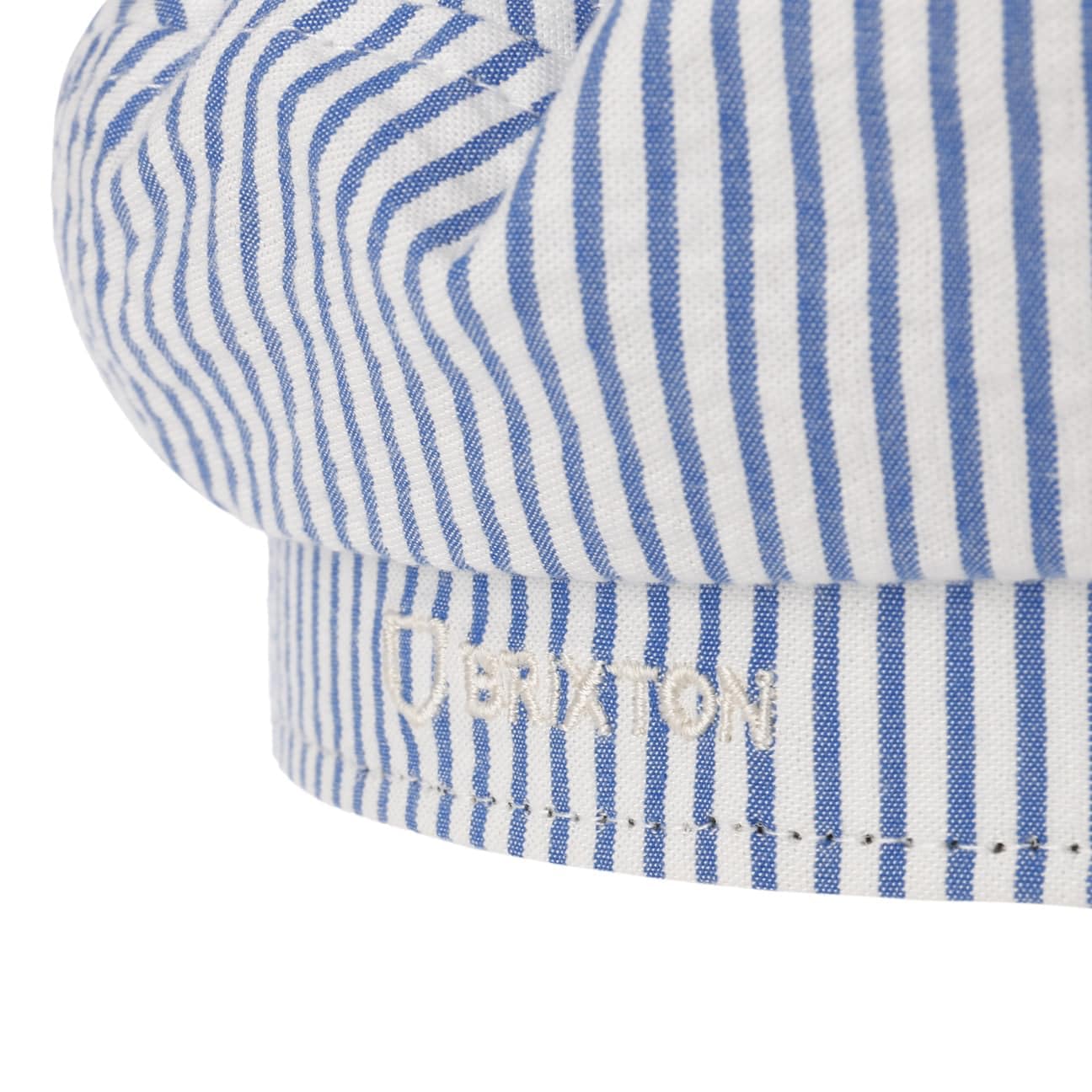 Brixton Twotone Stripes Fiddler Elbsegler Baker-Boy-Mütze Schirmmütze Ballonmütze Kapitänsmütze Damen - mit Schirm, Futter, Futter